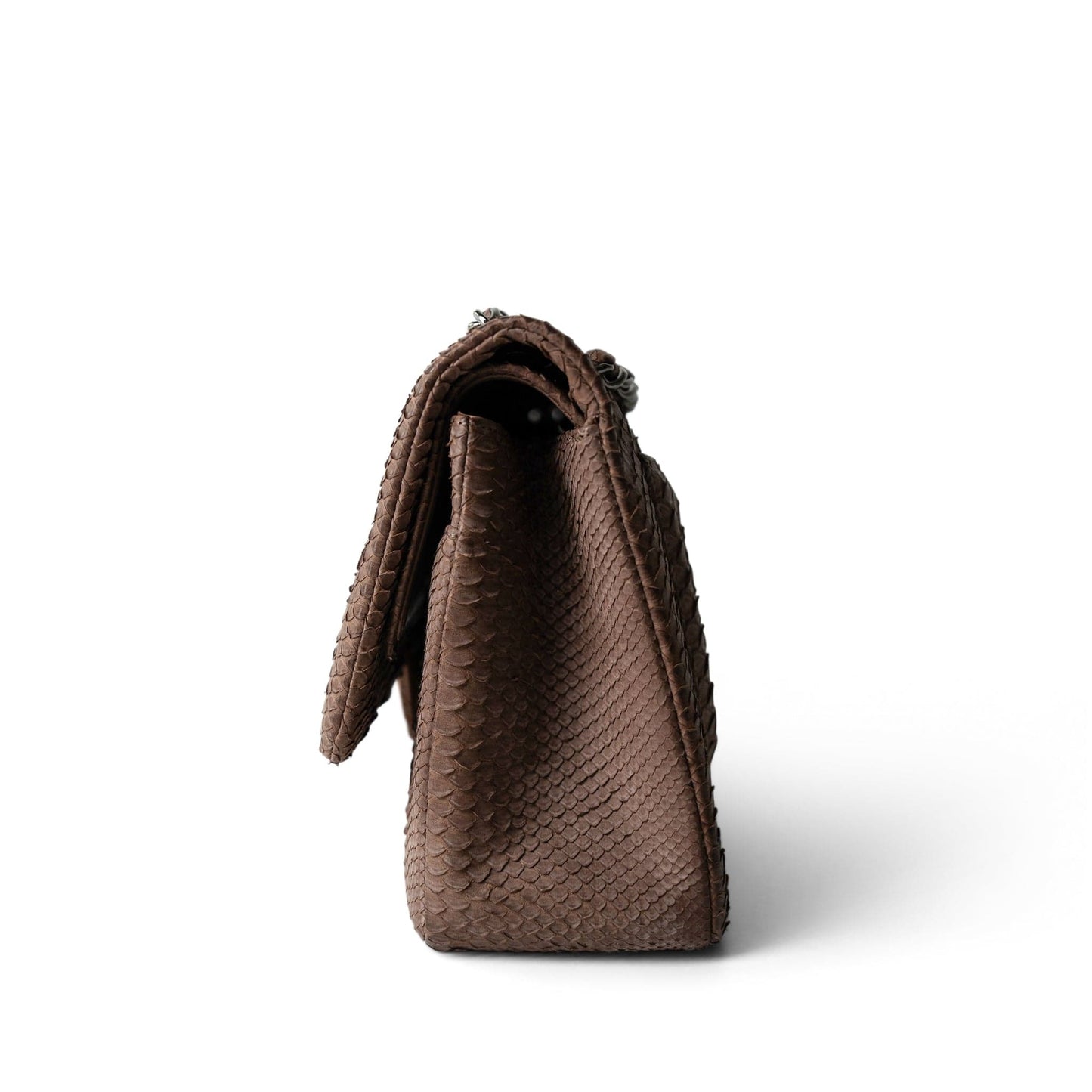 Light Brown Python Jumbo Classic Flap