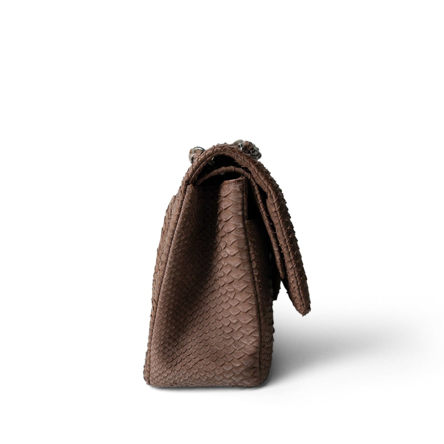 Light Brown Python Jumbo Classic Flap