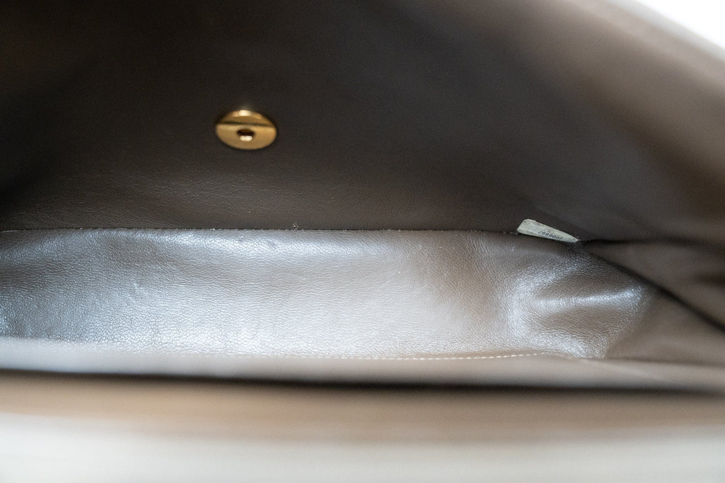 Vintage Matelasse Brown Suede Quilted Single Flap Gold Hardware