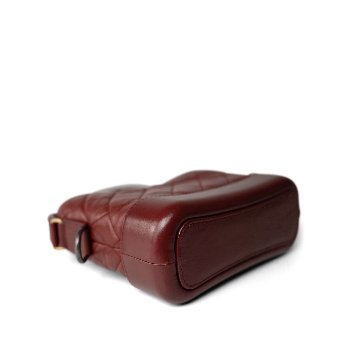 Burgundy Aged Calfskin Quilted Gabrielle Hobo Bag Small Mixed Hardware