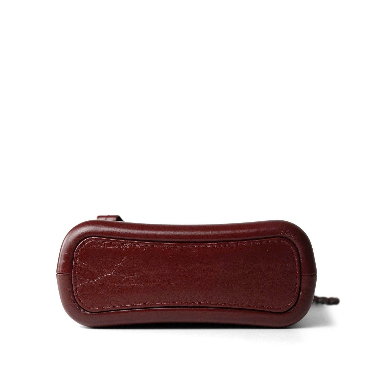 Burgundy Aged Calfskin Quilted Gabrielle Hobo Bag Small Mixed Hardware