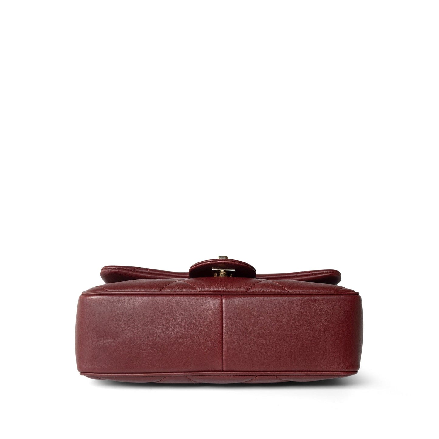 Easy Carry Flap Burgundy Lambskin Quilted Light Gold Hardware