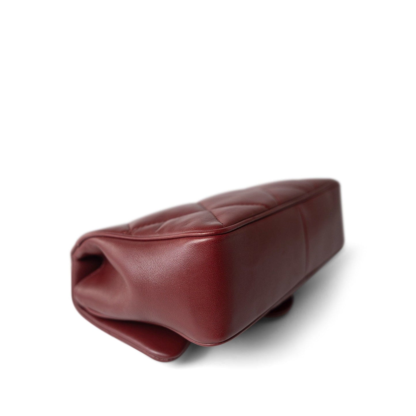 Easy Carry Flap Burgundy Lambskin Quilted Light Gold Hardware