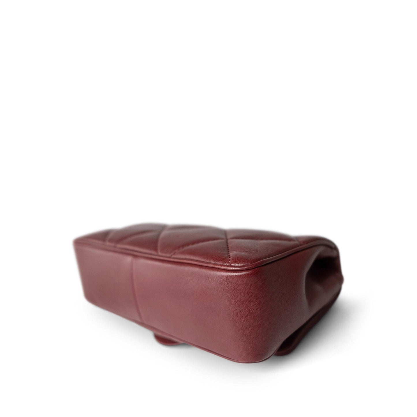 Easy Carry Flap Burgundy Lambskin Quilted Light Gold Hardware