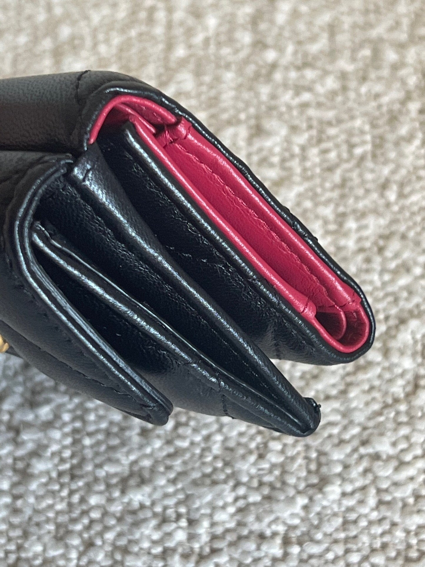 Chanel 19 Flap Lambskin Coin Purse Black