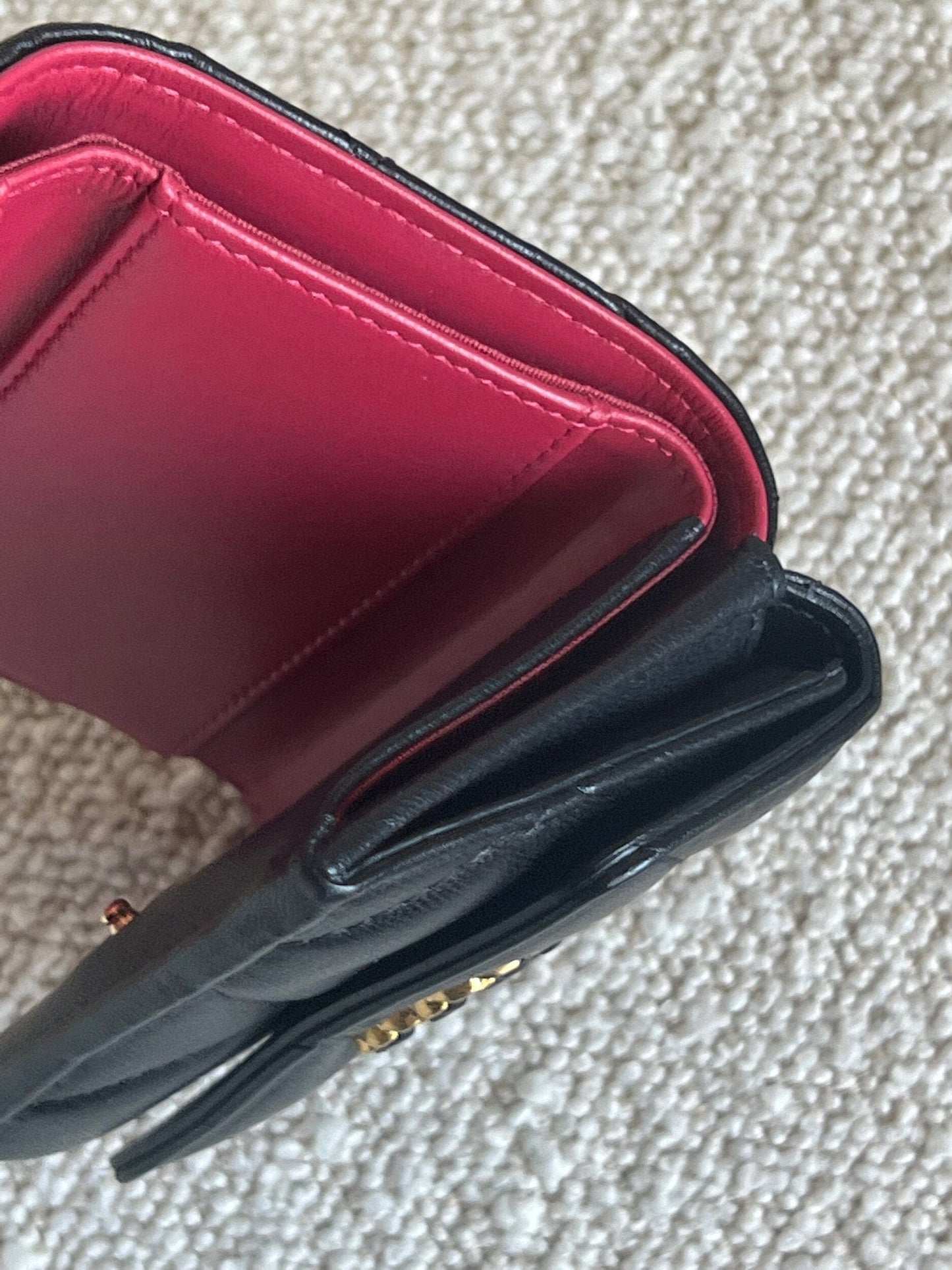 Chanel 19 Flap Lambskin Coin Purse Black