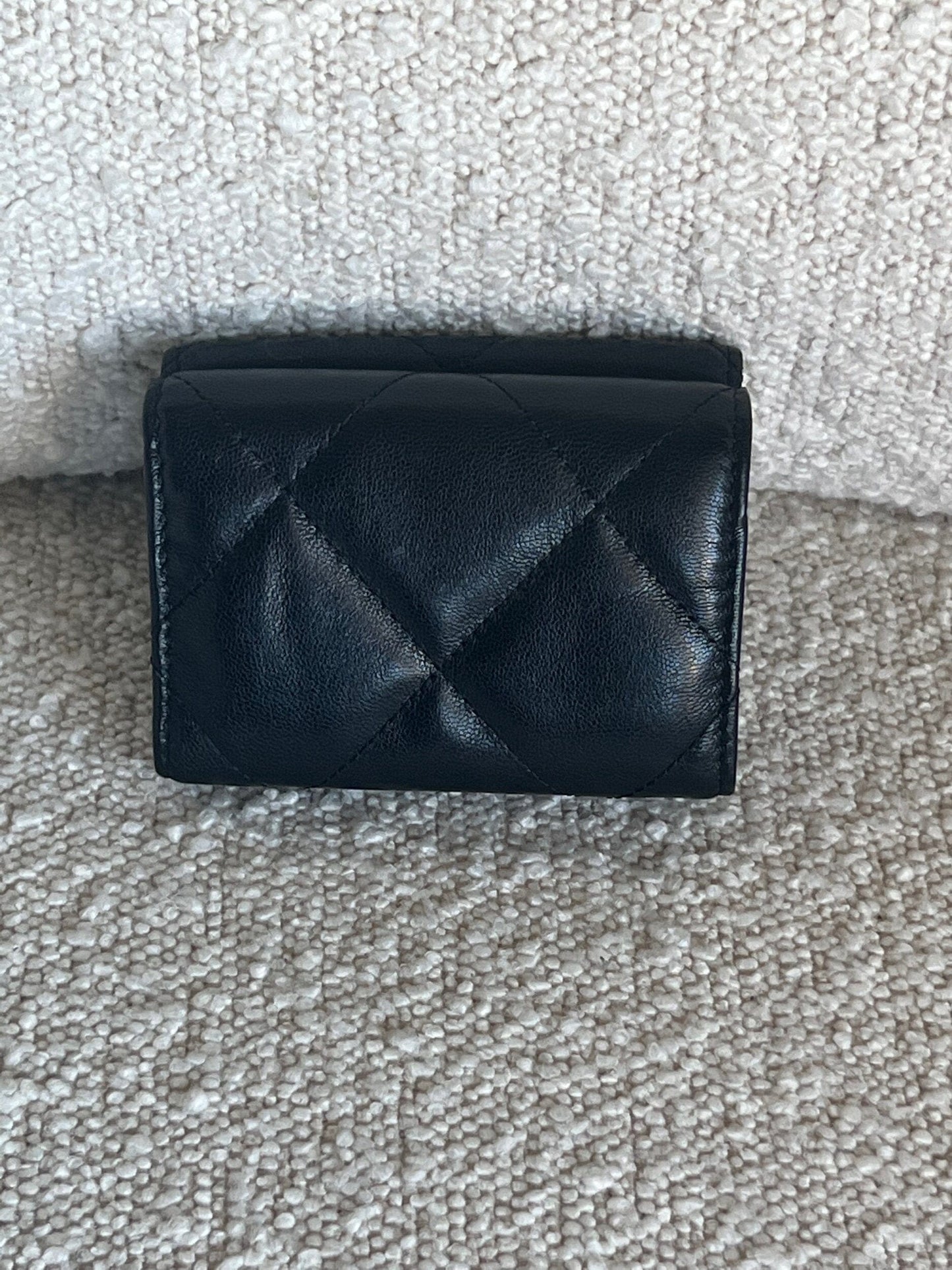 Chanel 19 Flap Lambskin Coin Purse Black
