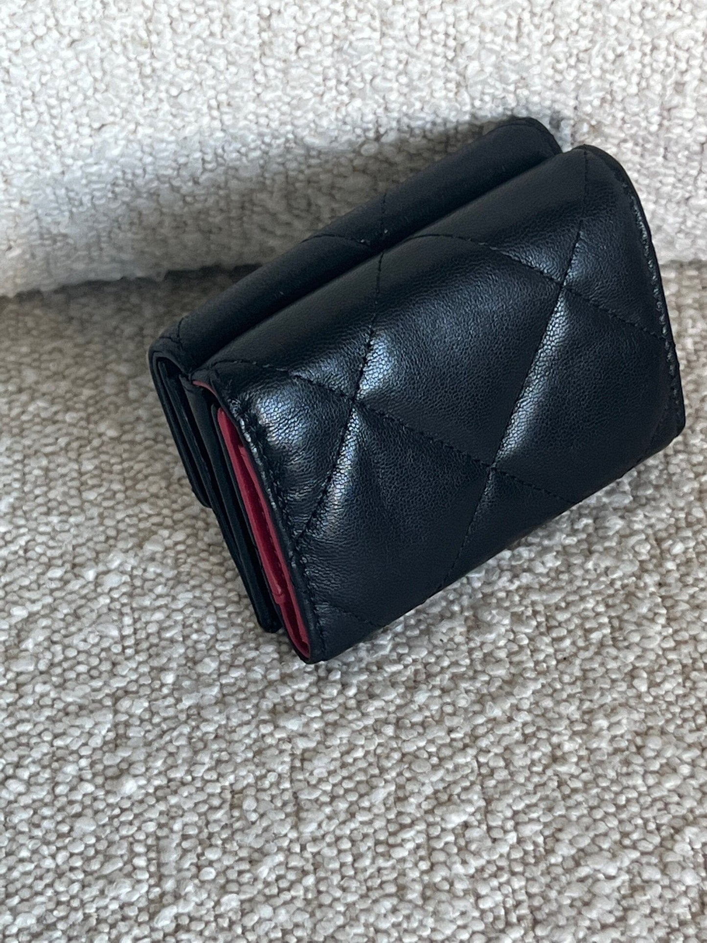 Chanel 19 Flap Lambskin Coin Purse Black