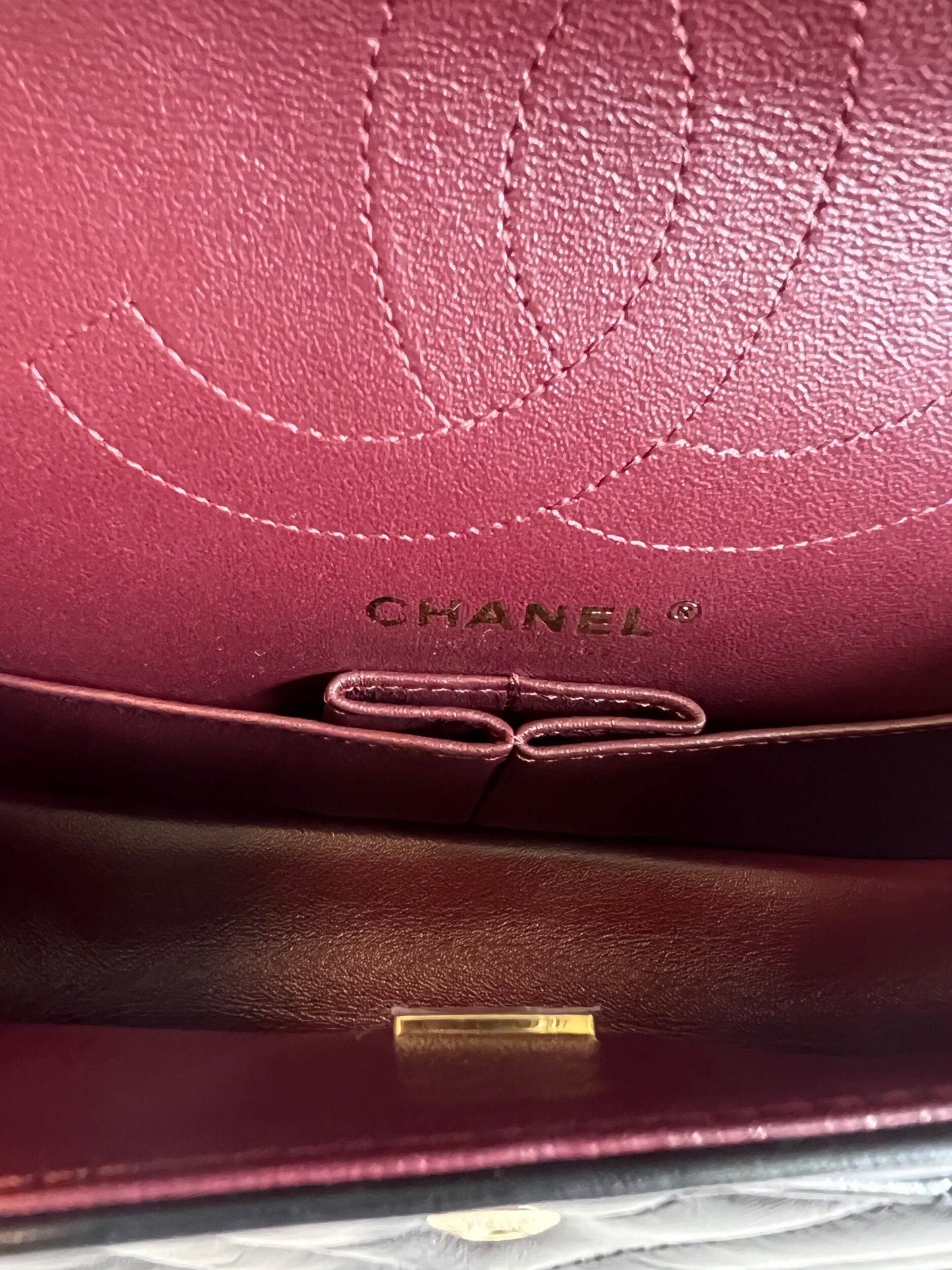 Chanel 21K Reissue 2.55 Black Chevron Aged Calfskin Quilted 225 (Medium) AGHW