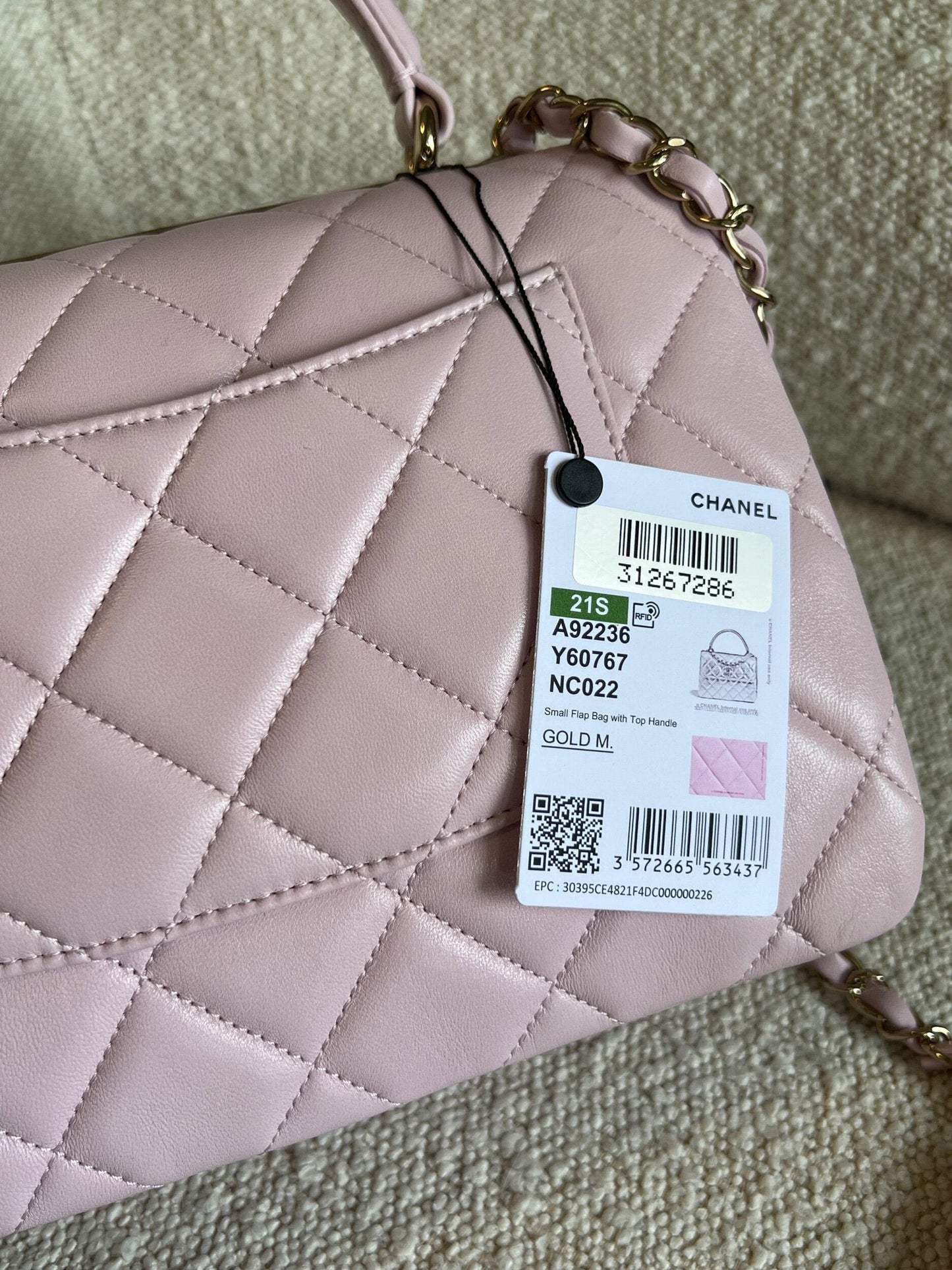 Chanel 21S Small Light Pink Lambskin Quilted Trendy CC LGHW