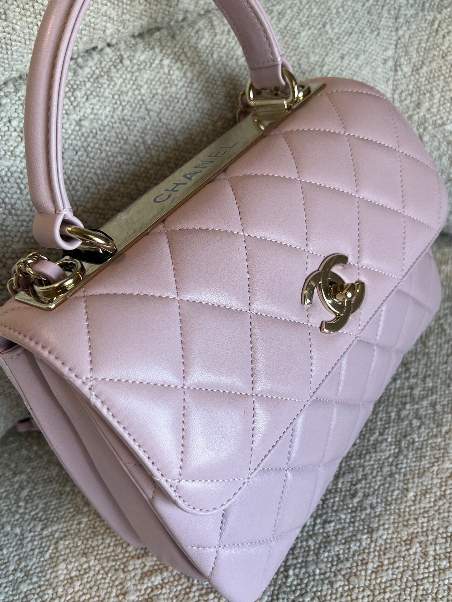 Chanel 21S Small Light Pink Lambskin Quilted Trendy CC LGHW