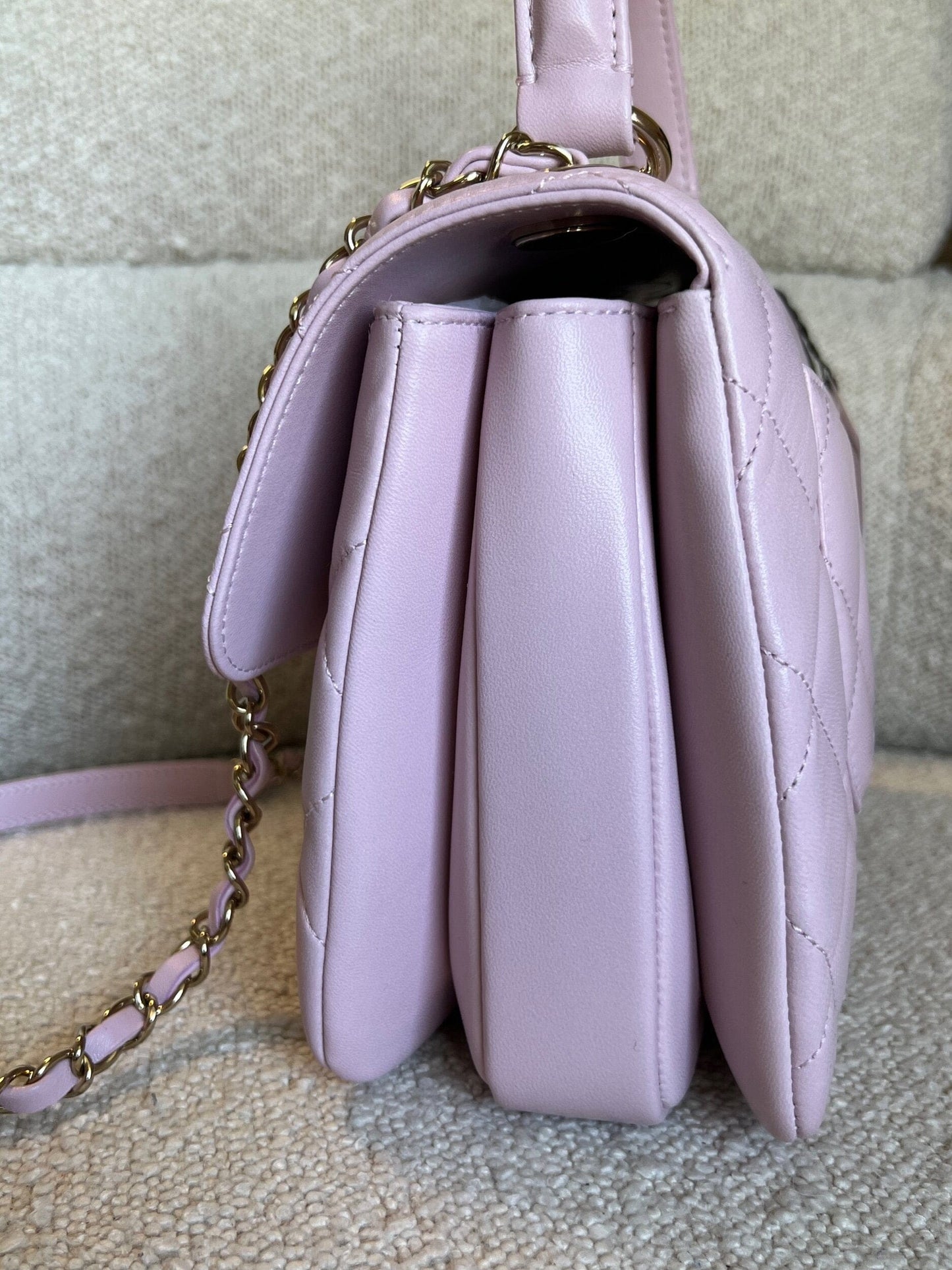 Chanel 21S Small Light Pink Lambskin Quilted Trendy CC LGHW