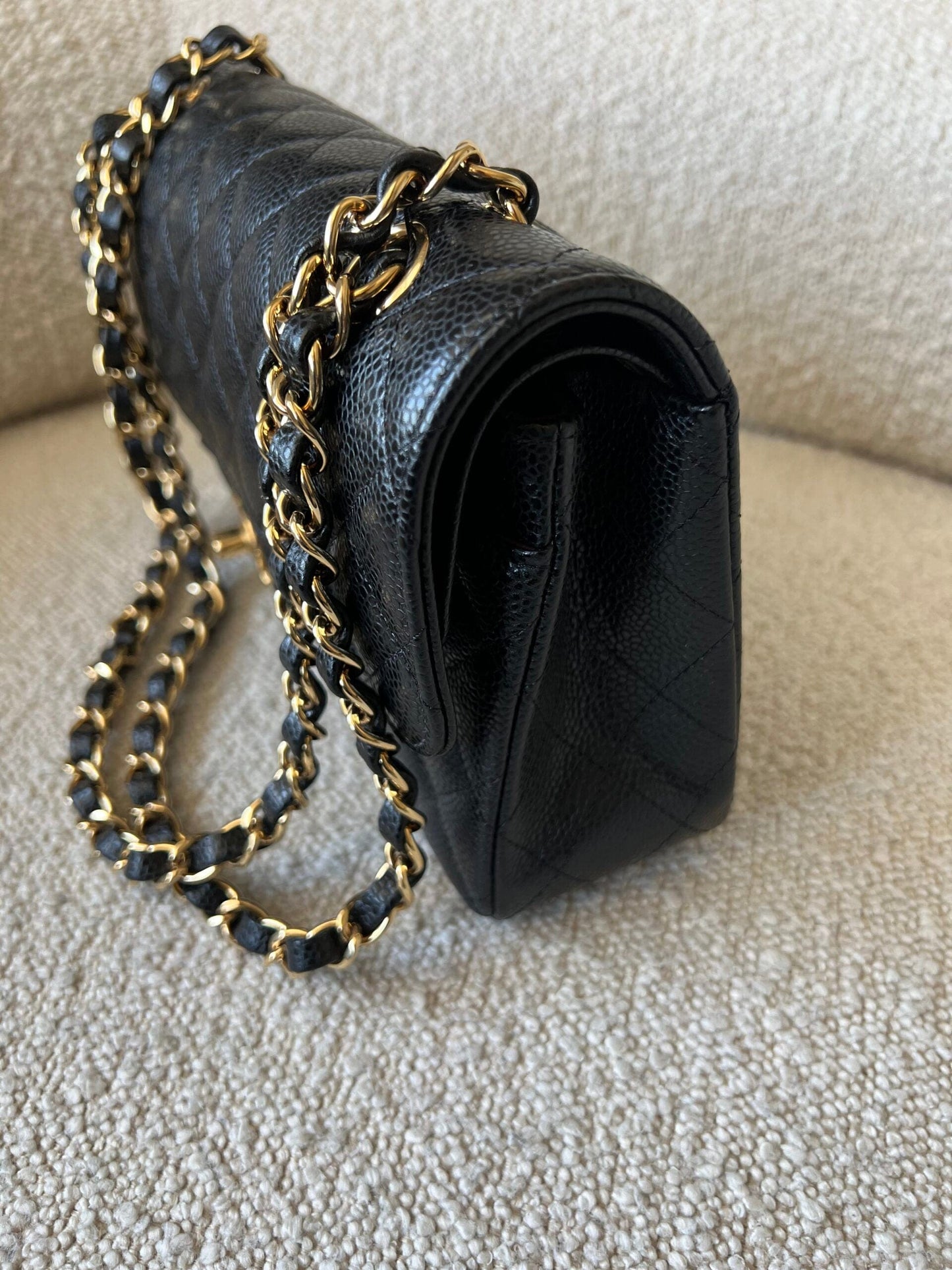 Chanel Black Caviar Quilted Classic Flap Small Gold Hardware