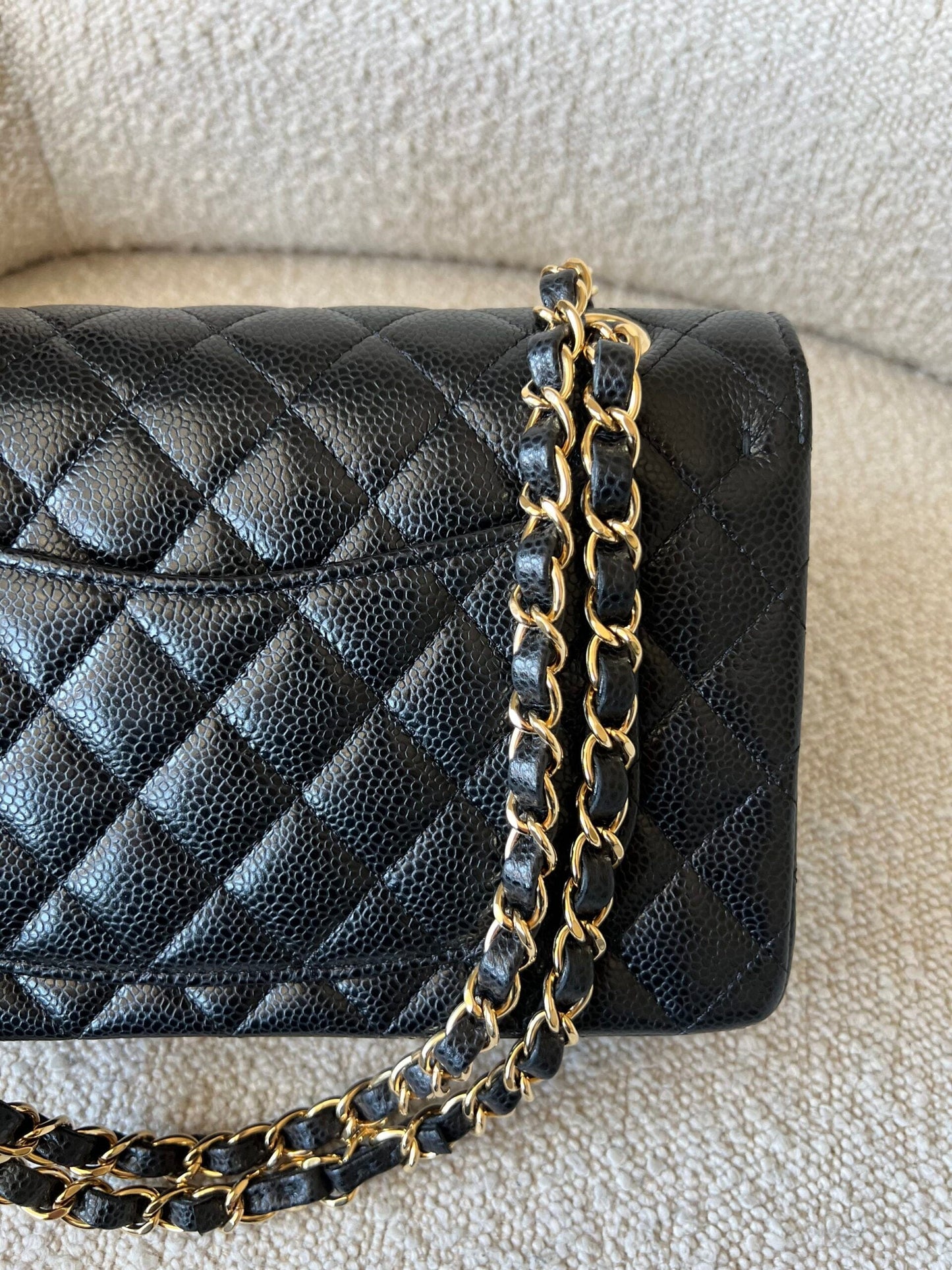 Chanel Black Caviar Quilted Classic Flap Small Gold Hardware