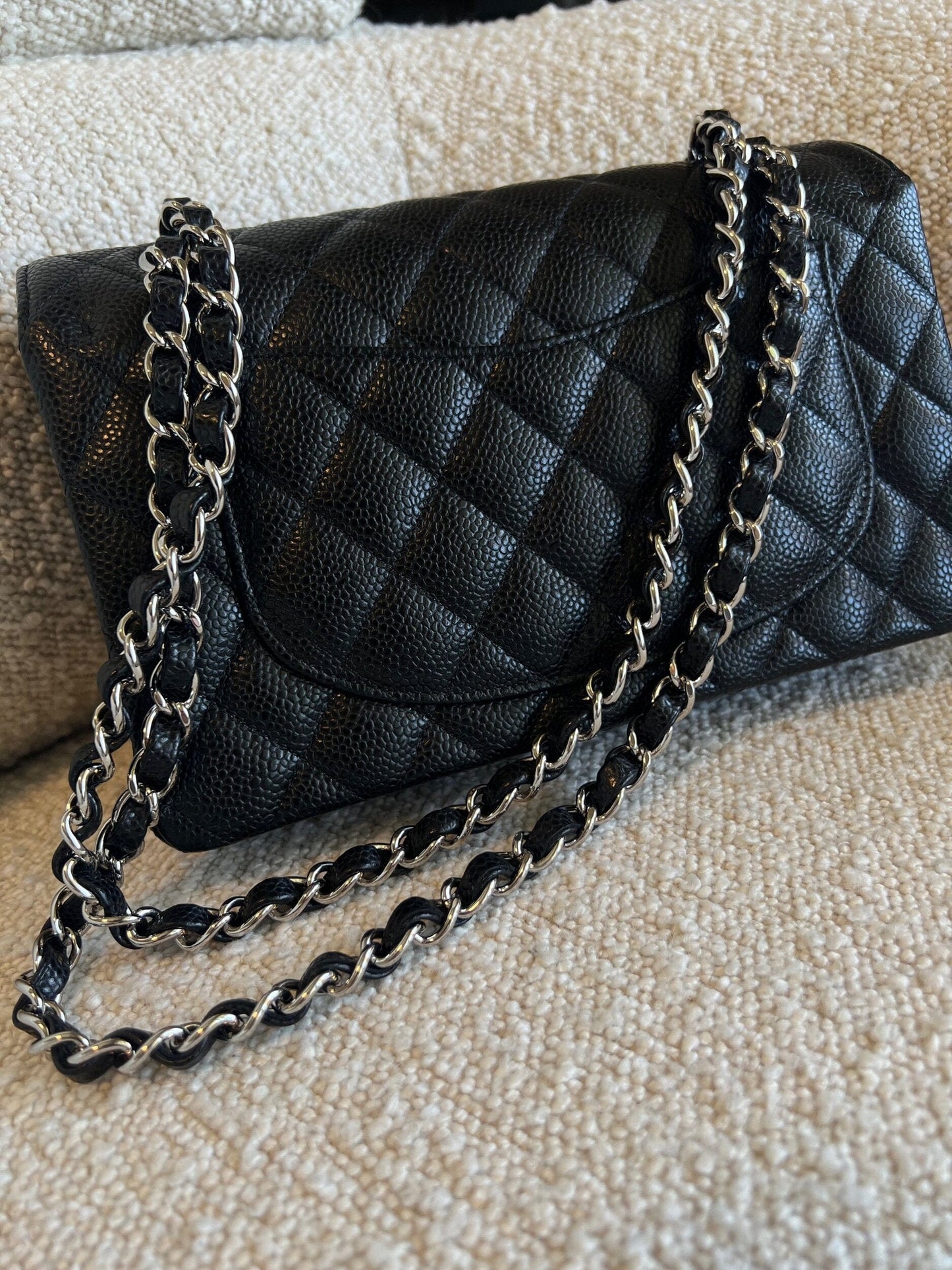 Chanel Black Caviar Quilted Classic Flap Small SHW