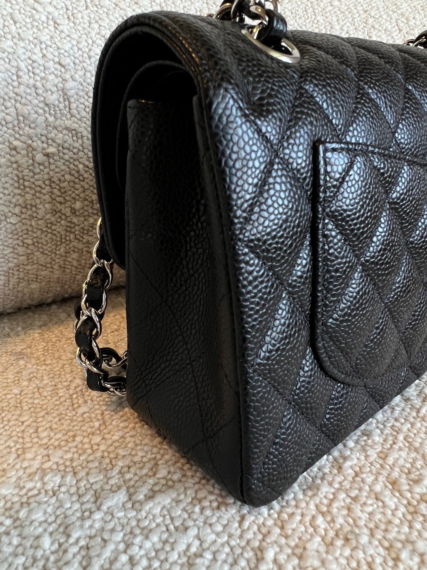 Chanel Black Caviar Quilted Classic Flap Small SHW