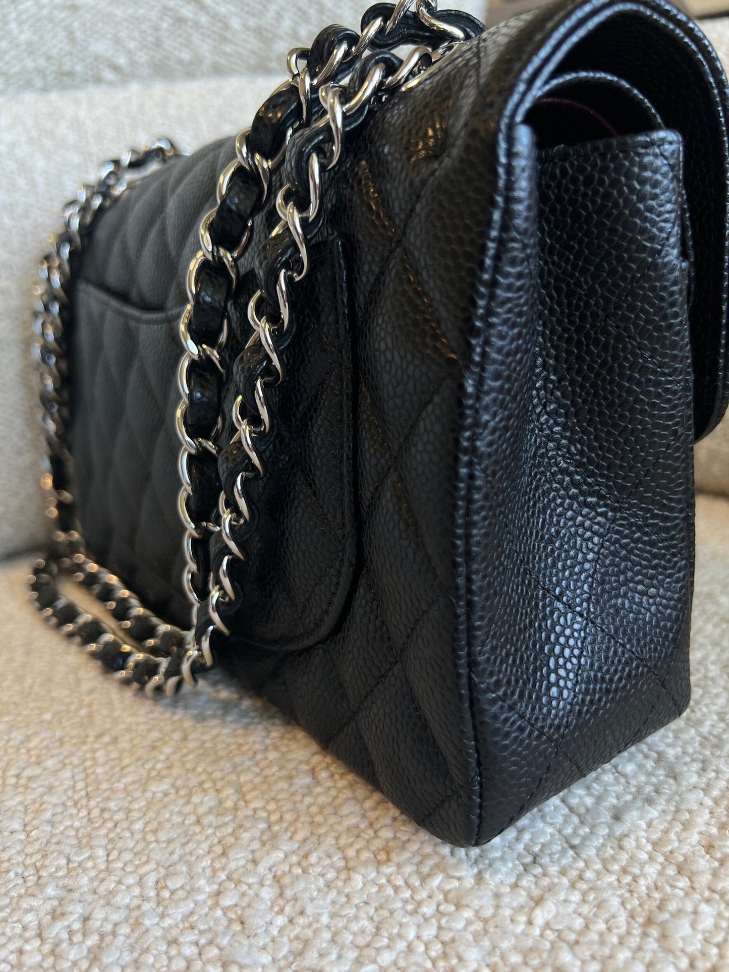 Chanel Black Caviar Quilted Classic Flap Small SHW