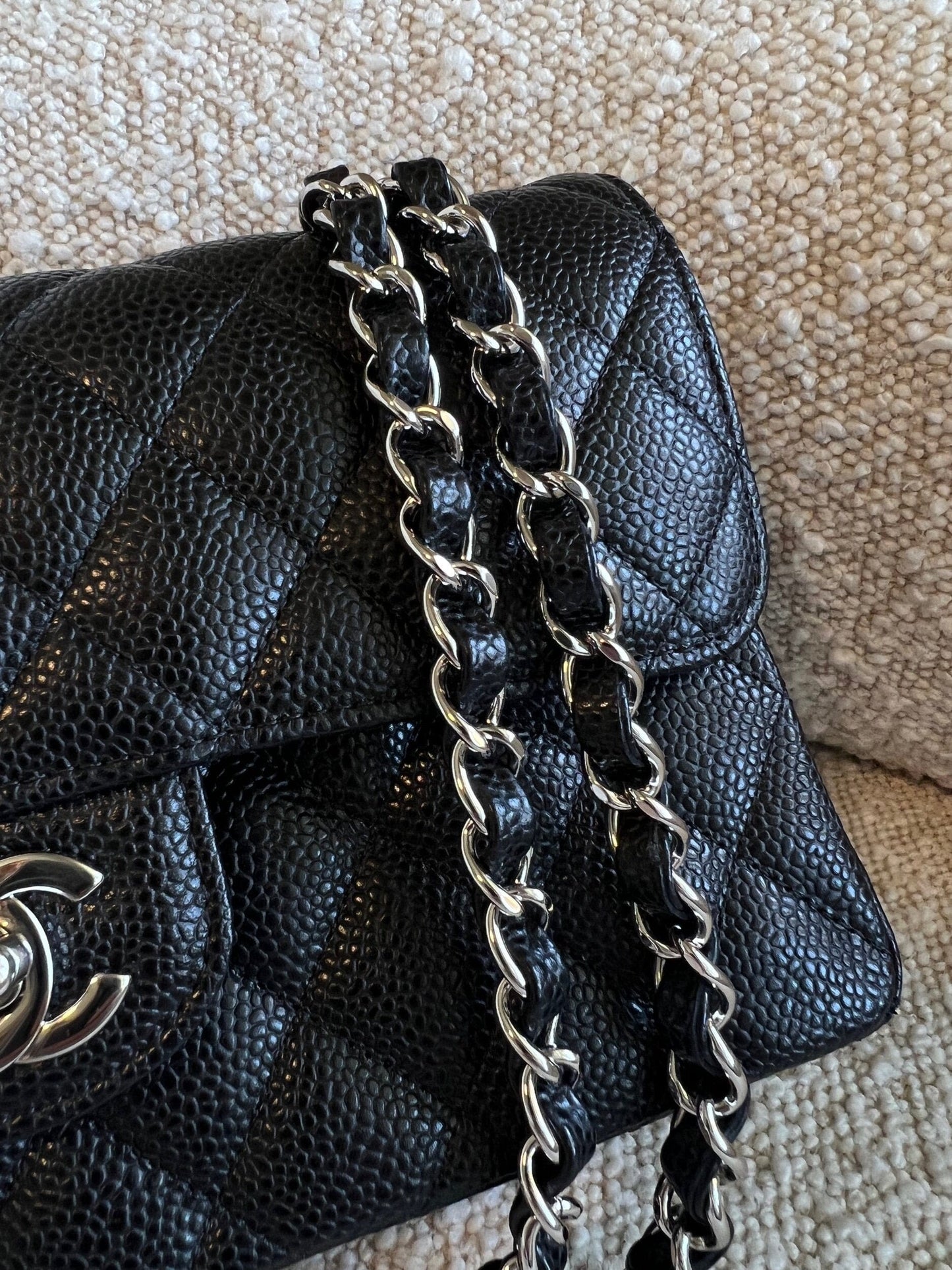 Chanel Black Caviar Quilted Classic Flap Small SHW