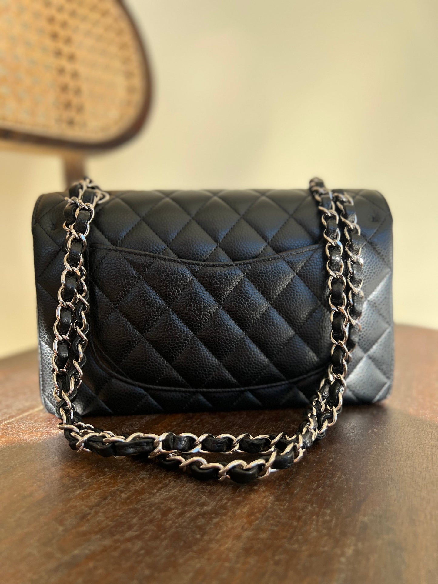 Chanel Black Caviar Quilted Classic Flap Small SHW
