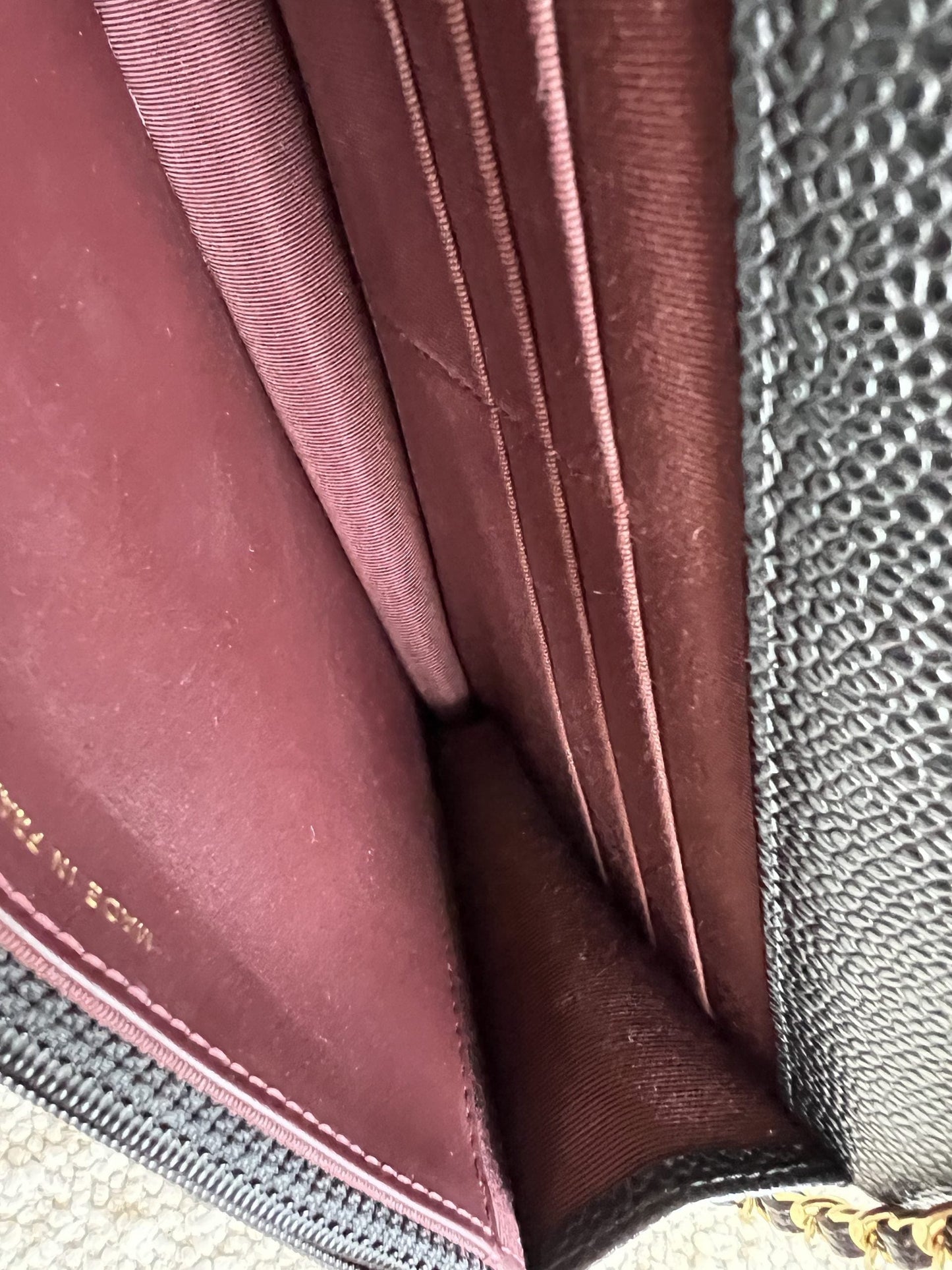 Chanel Black Caviar Quilted Wallet On Chain GHW (WOC)