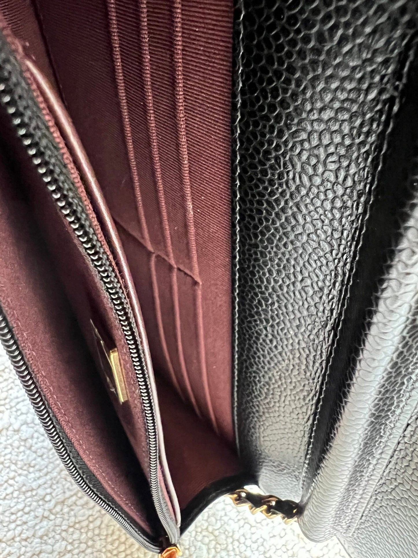 Chanel Black Caviar Quilted Wallet On Chain Gold hardware(WOC)