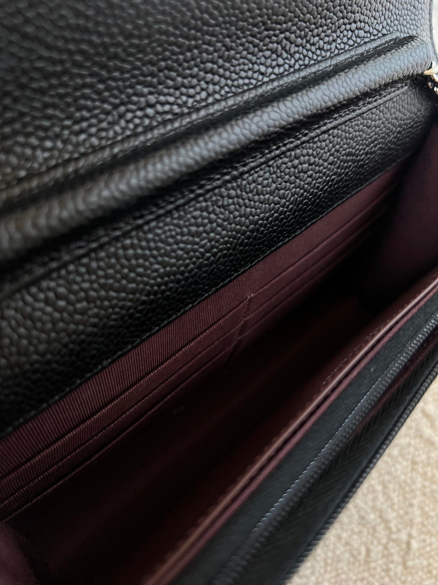 Chanel Black Caviar Quilted Wallet On Chain Silver Hardware (WOC)