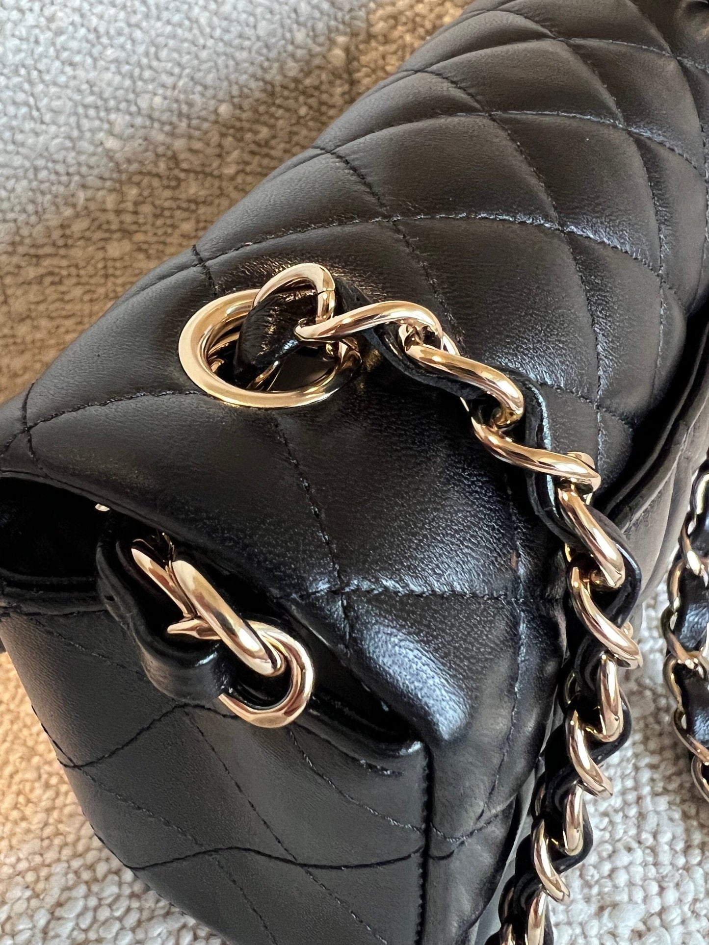 Chanel Black Mini Rectangular Lambskin Quilted Flap LGHW