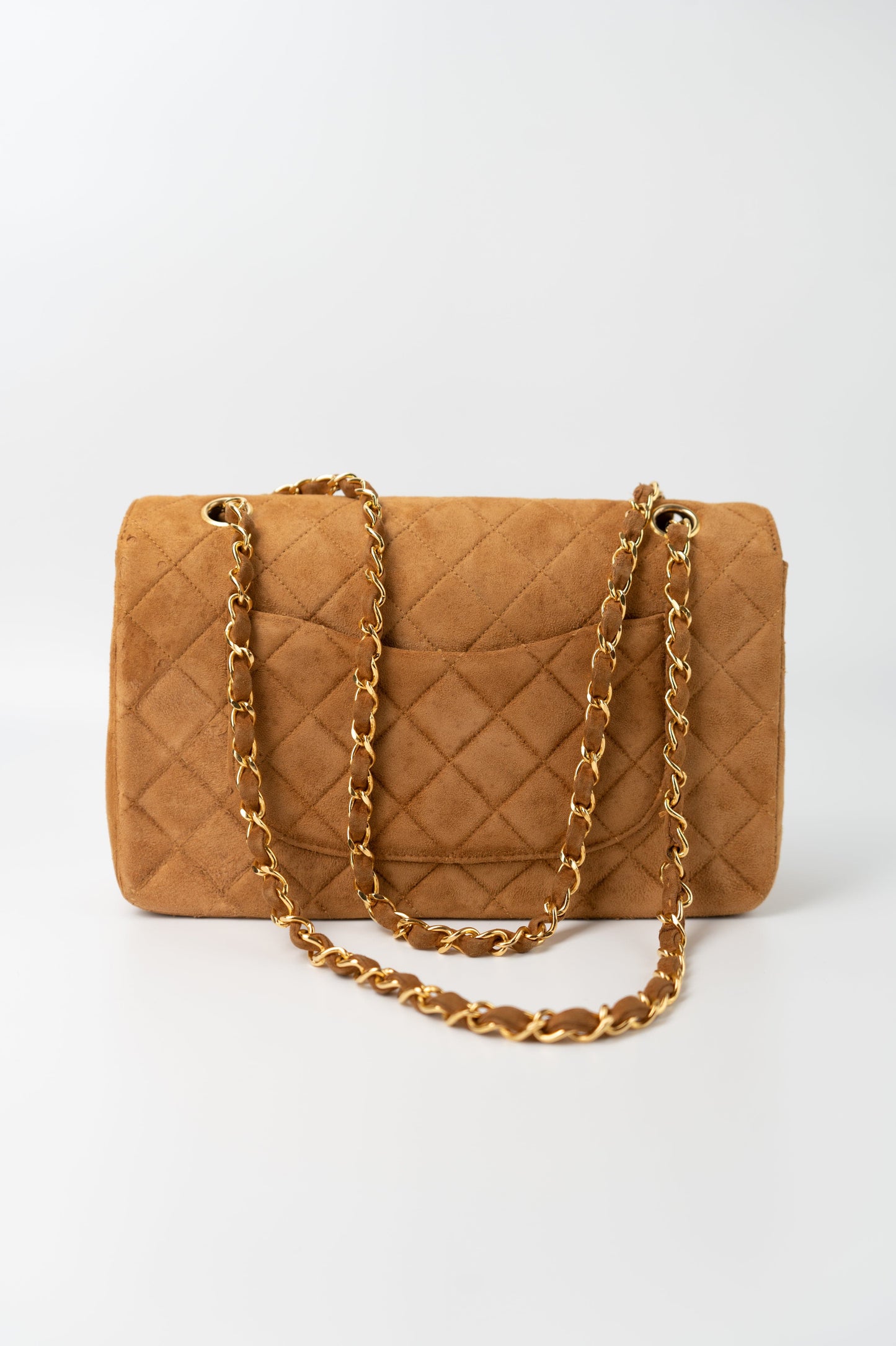 Chanel Brown Suede Quilted Matelasse Single Flap  GHW