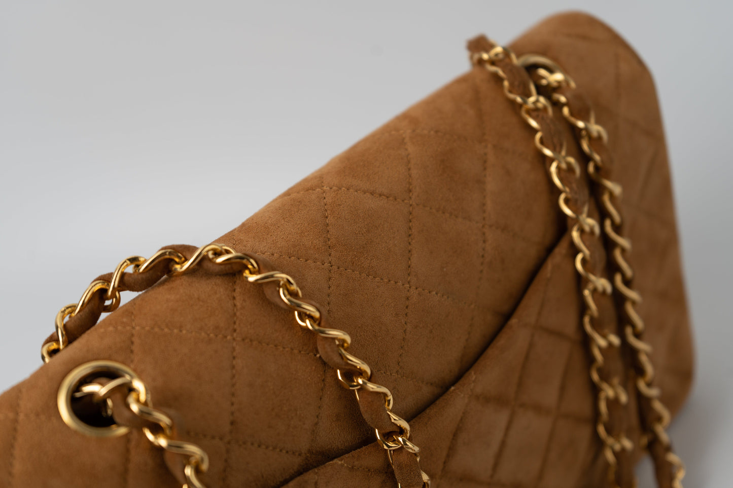 Chanel Brown Suede Quilted Matelasse Single Flap  GHW