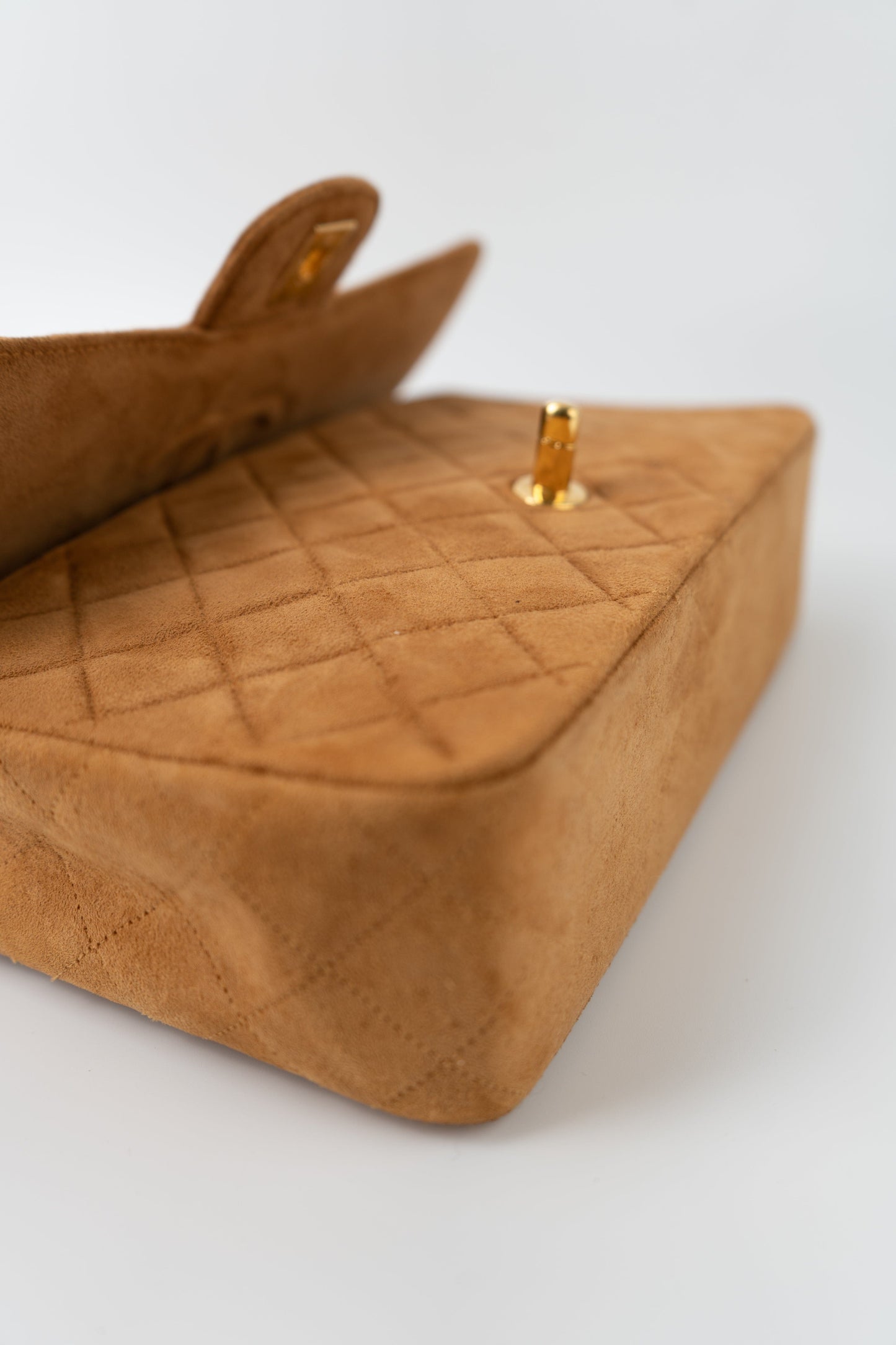 Chanel Brown Suede Quilted Matelasse Single Flap  GHW
