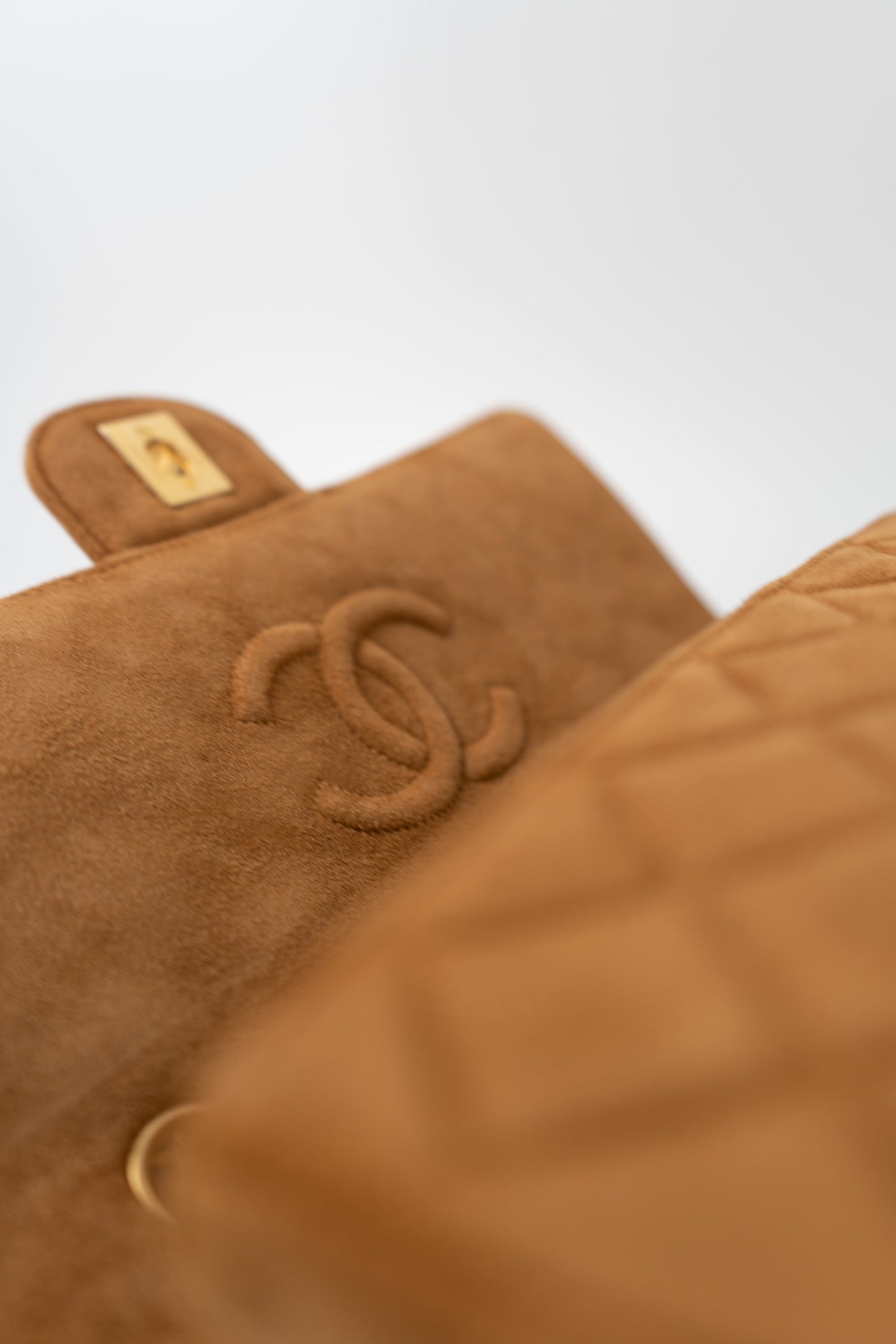 Chanel Brown Suede Quilted Matelasse Single Flap  GHW