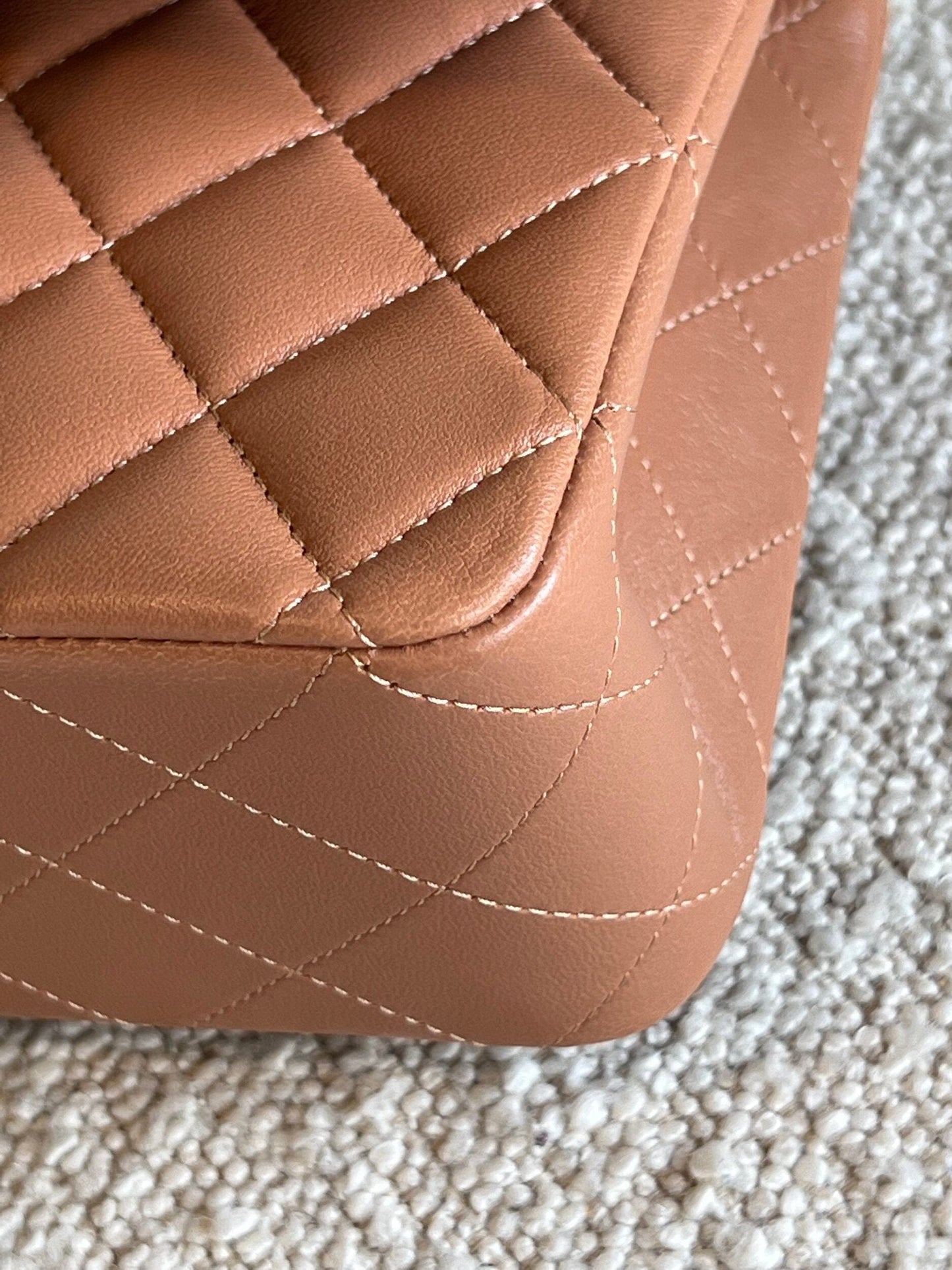 Chanel Caramel Lambskin Quilted Classic Flap Medium LGHW