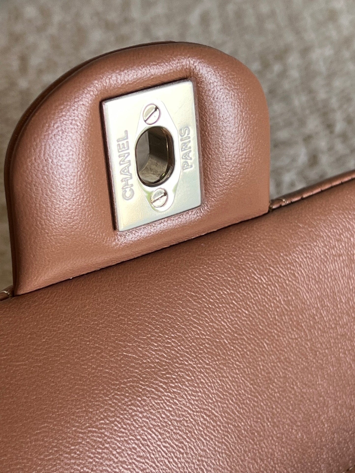 Chanel Caramel Lambskin Quilted Classic Flap Medium LGHW