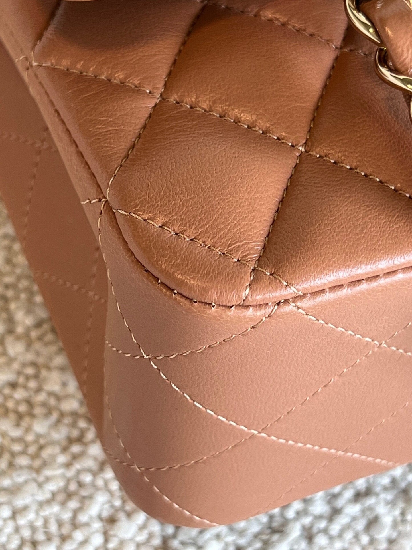 Chanel Caramel Lambskin Quilted Classic Flap Medium LGHW