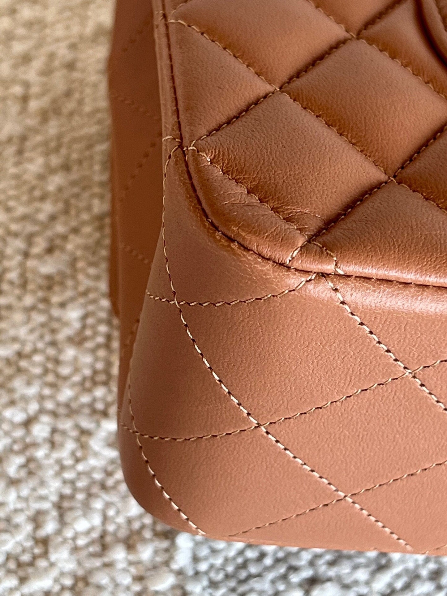 Chanel Caramel Lambskin Quilted Classic Flap Medium LGHW