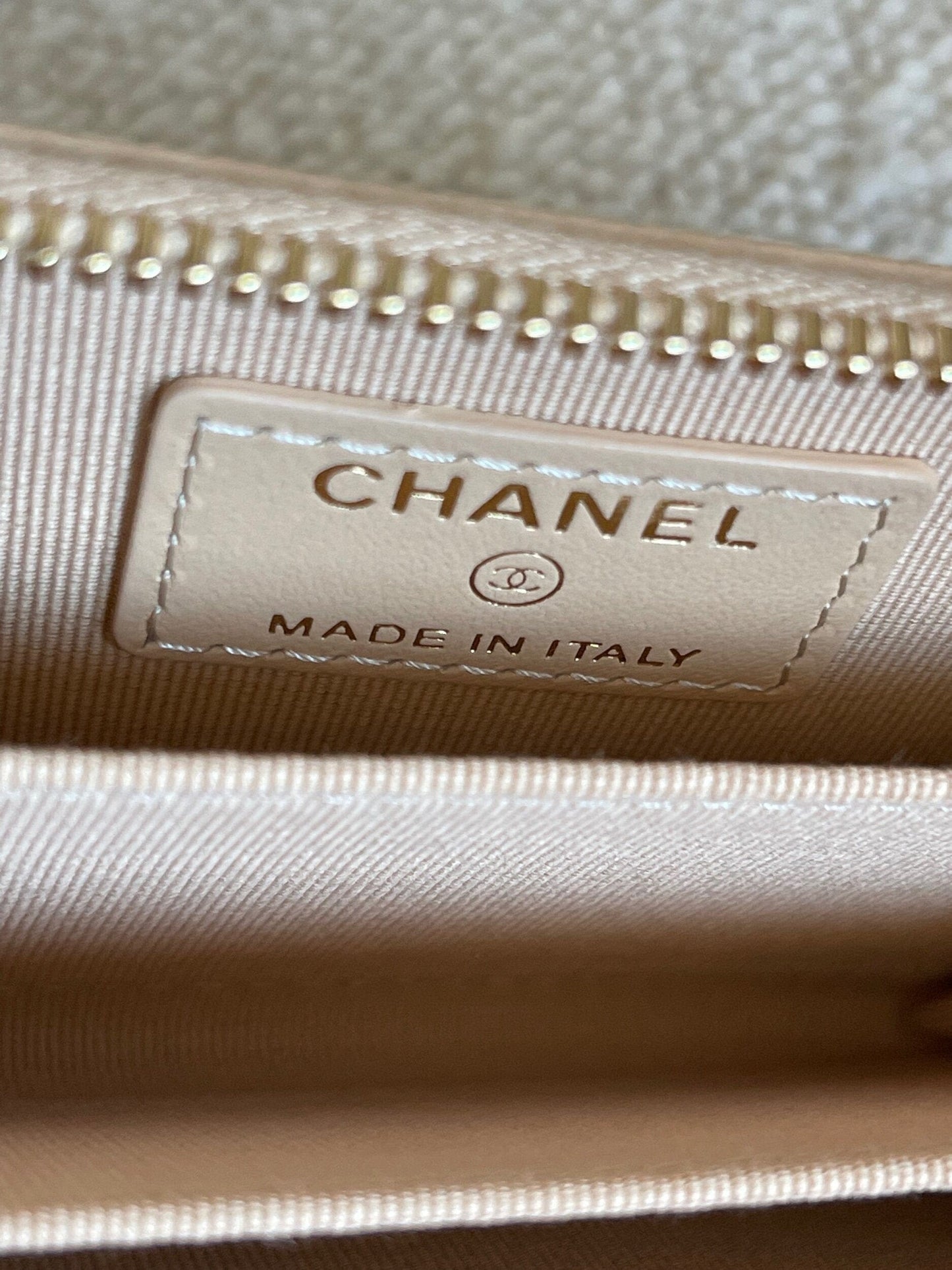 Chanel Classic Zipped Coin Purse Beige