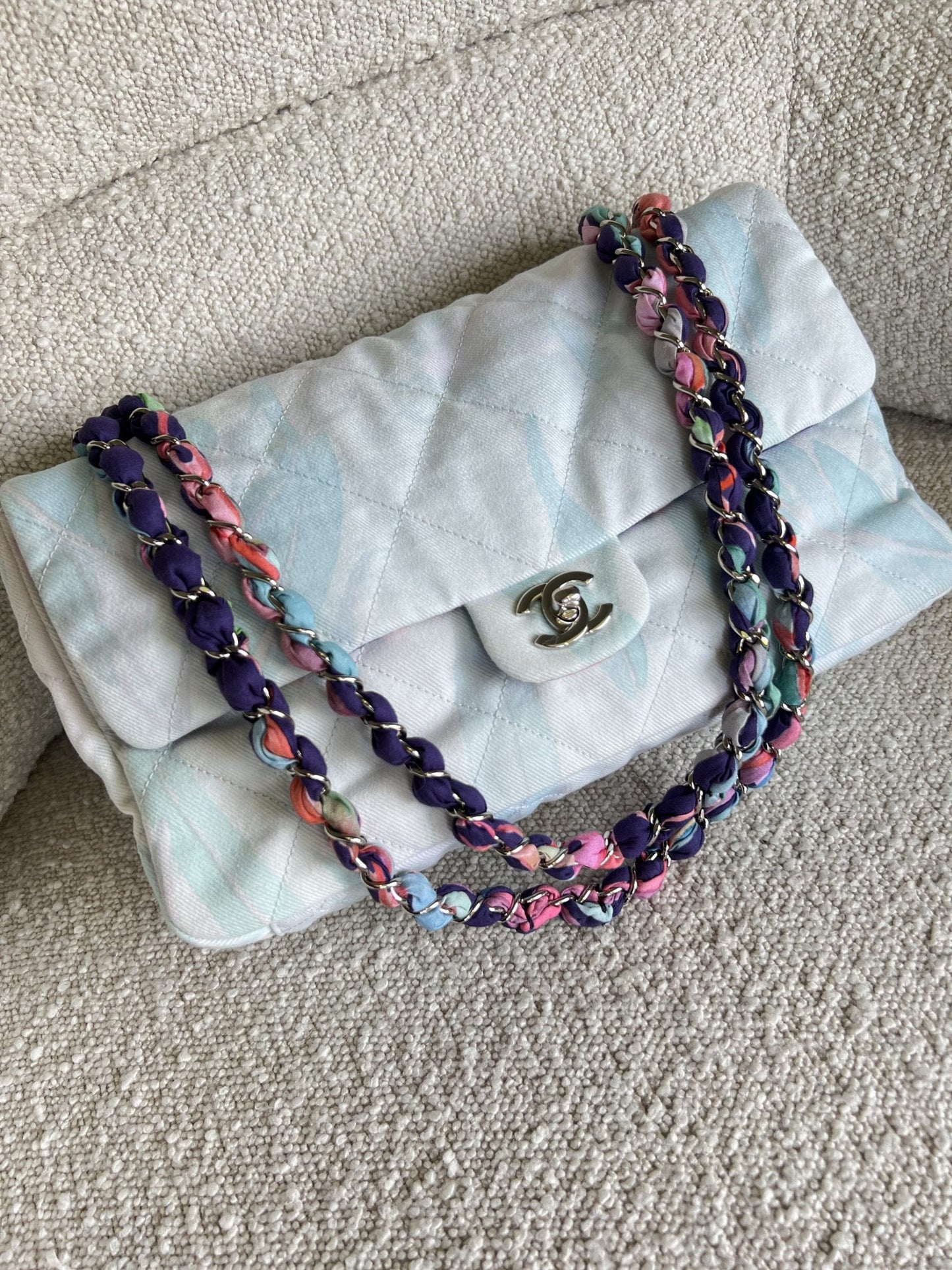 Chanel Jungle Jeans Flap Bag Blue SHW