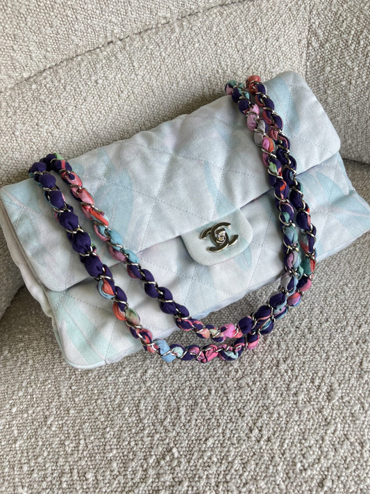 Chanel Jungle Jeans Flap Bag Blue SHW