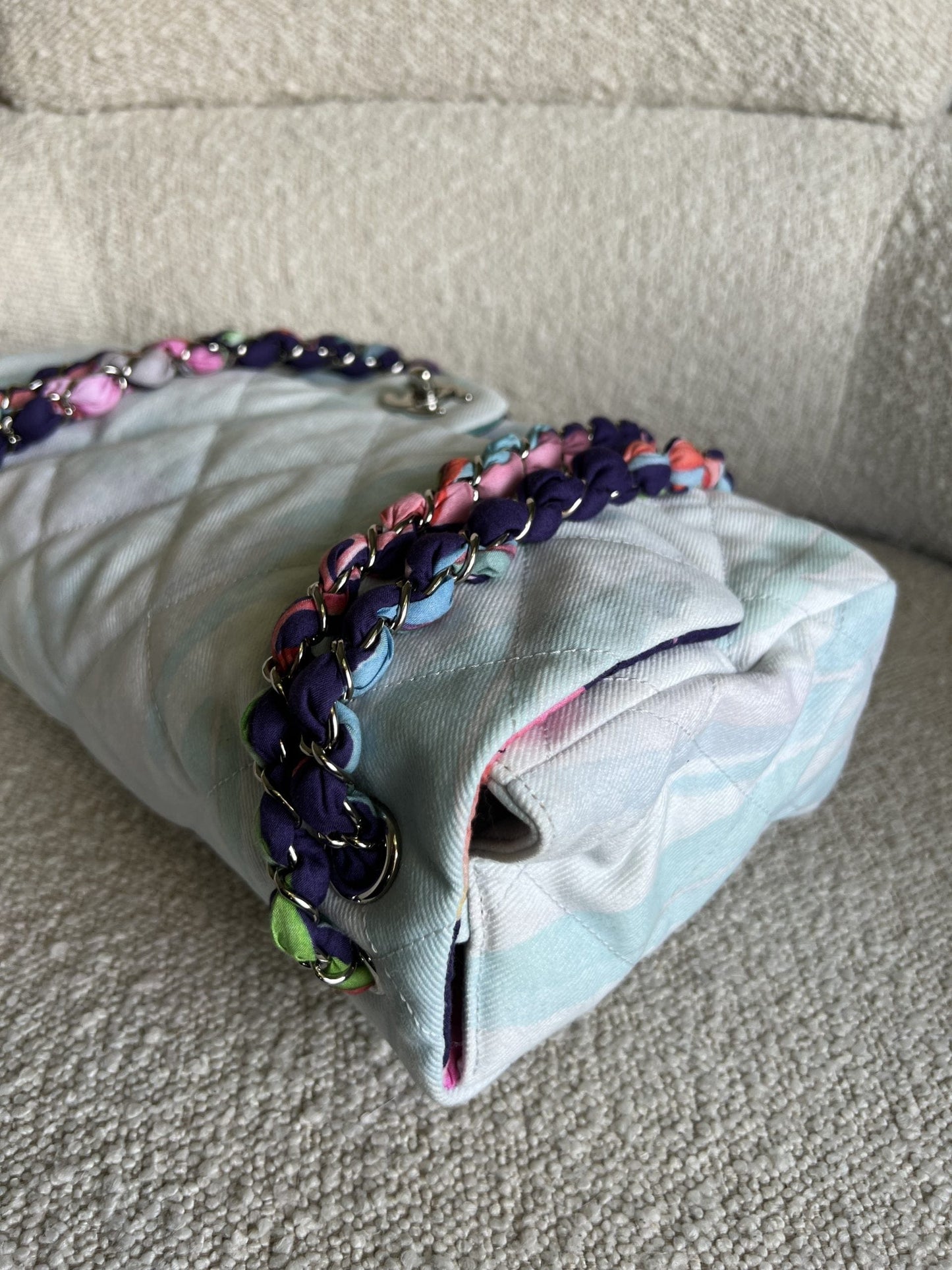 Chanel Jungle Jeans Flap Bag Blue SHW