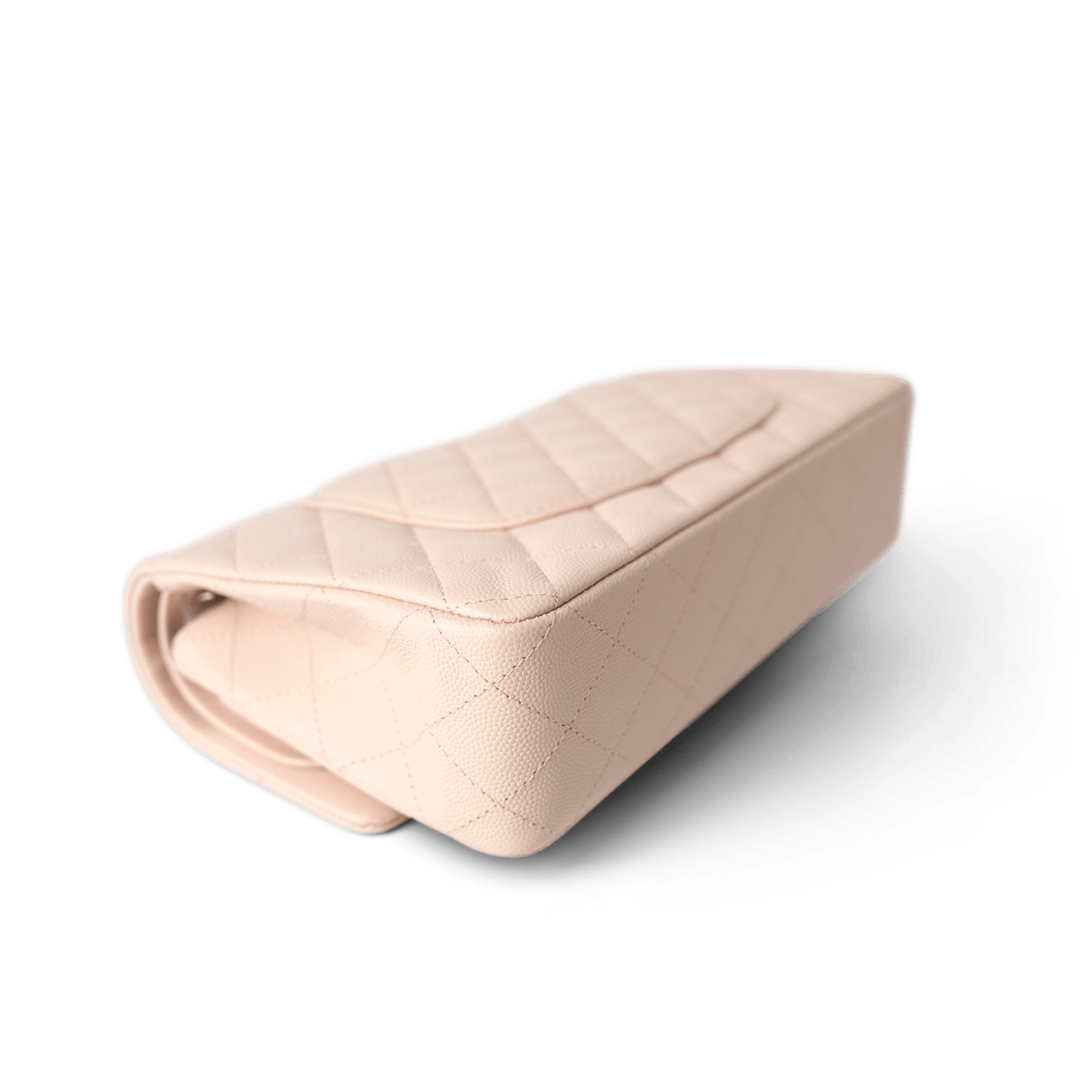 22c Beige Caviar Quilted Classic Flap Medium Light Gold Hardware