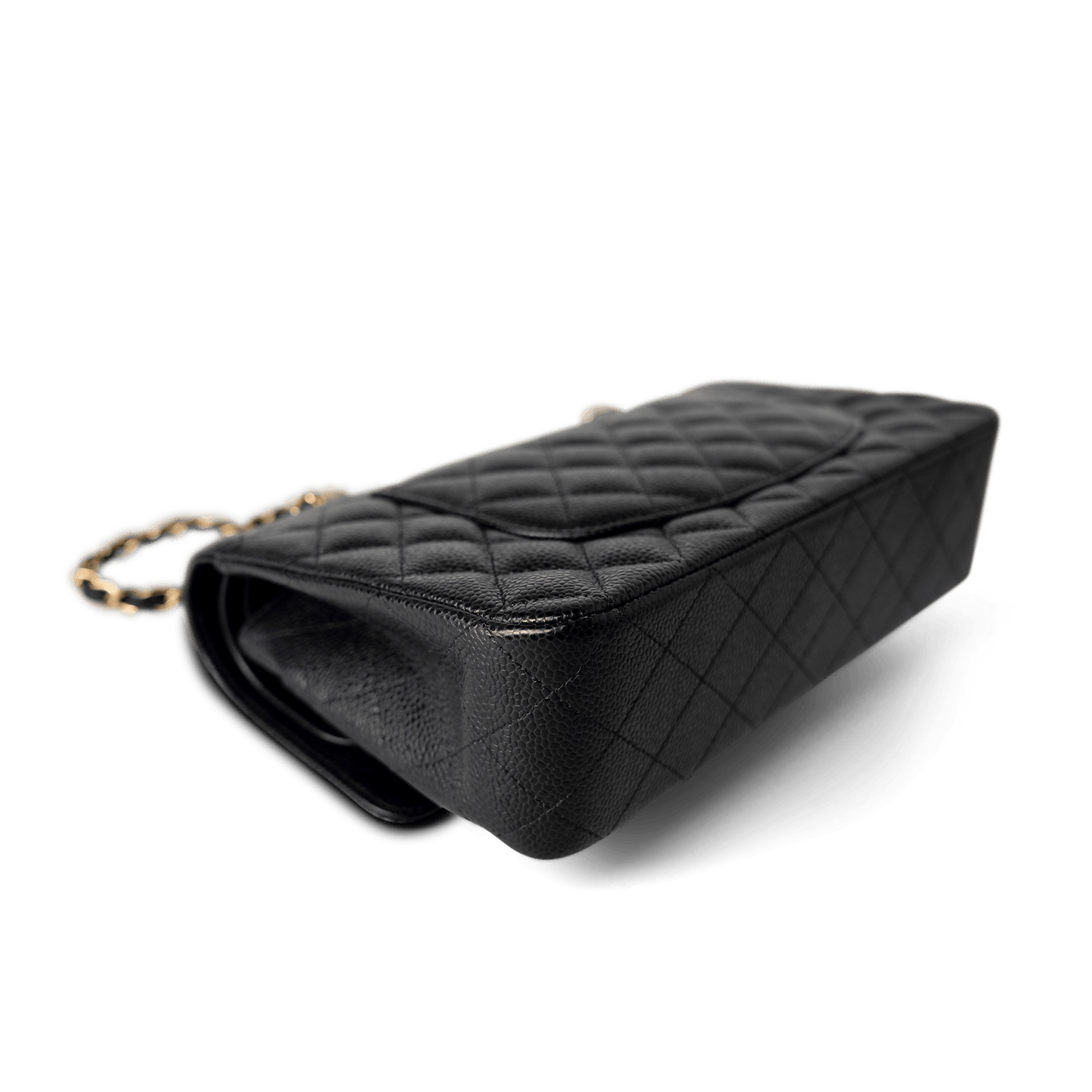 Black Caviar Quilted Classic Flap Medium Gold Hardware