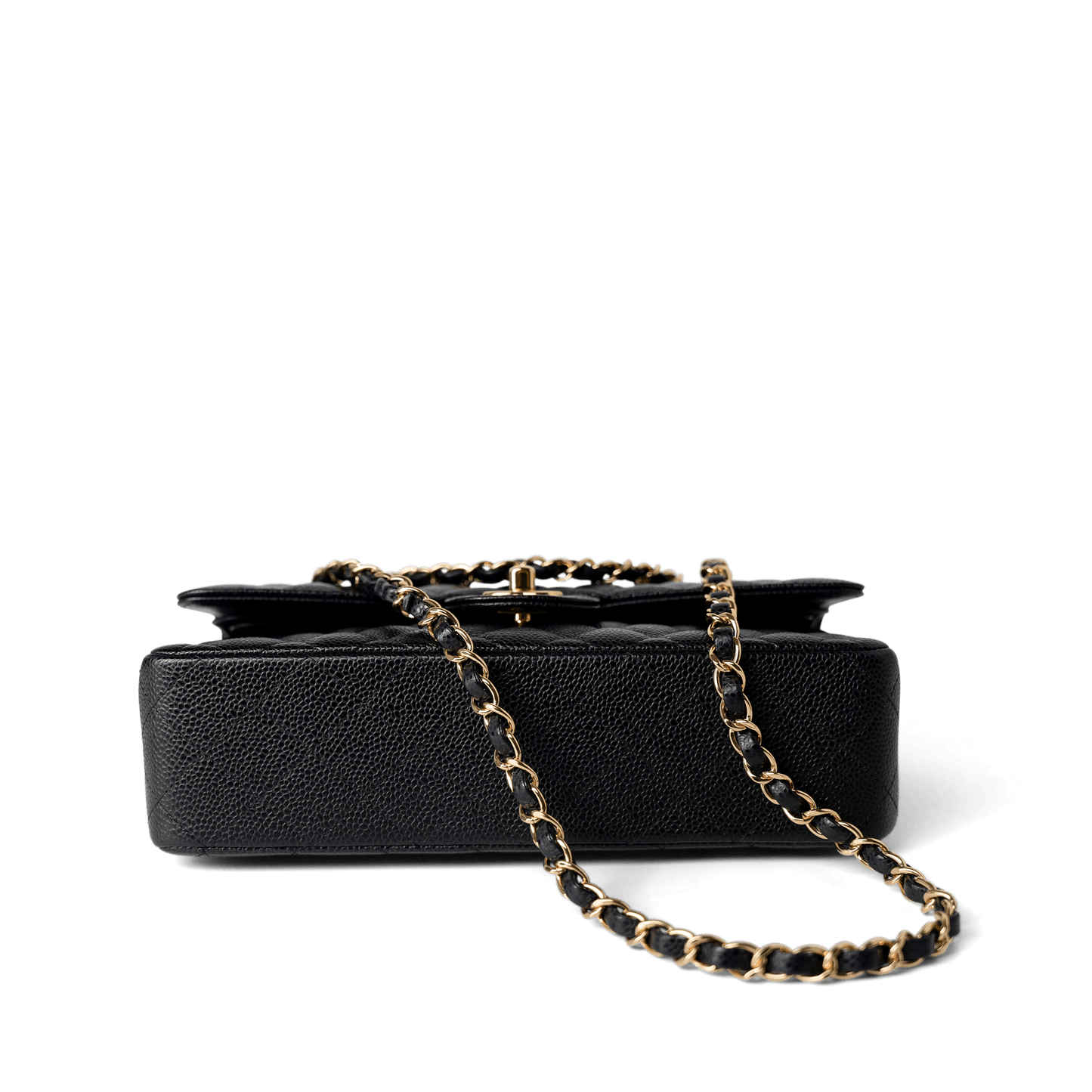 Black Caviar Quilted Classic Flap Medium Gold Hardware