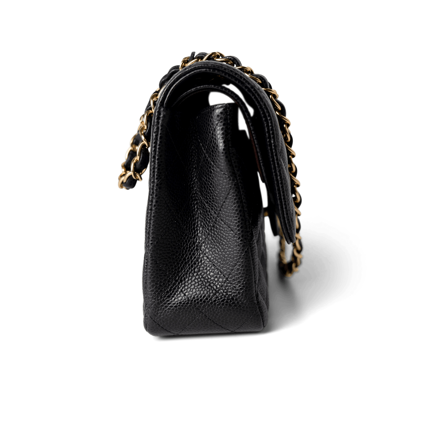 Black Caviar Quilted Classic Flap Medium Gold Hardware