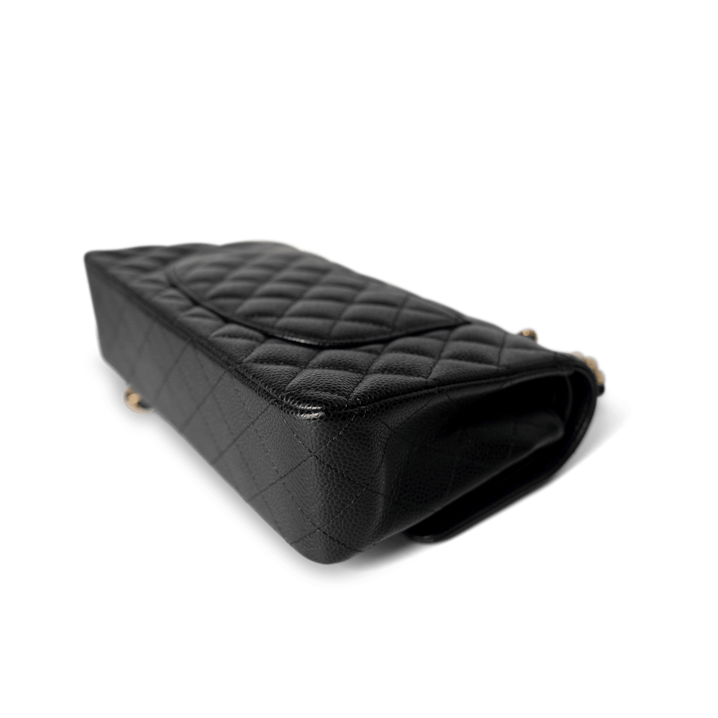 Black Caviar Quilted Classic Flap Medium Gold Hardware