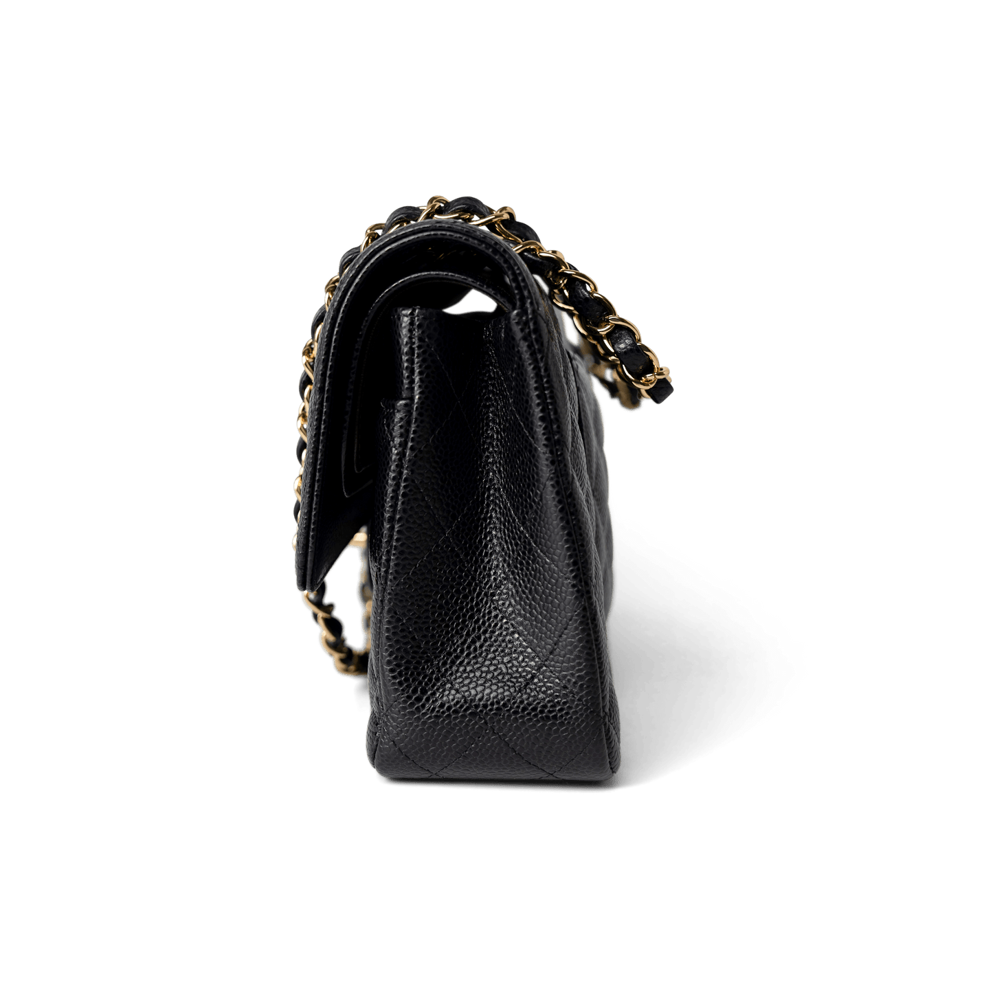 Black Caviar Quilted Classic Flap Medium Gold Hardware