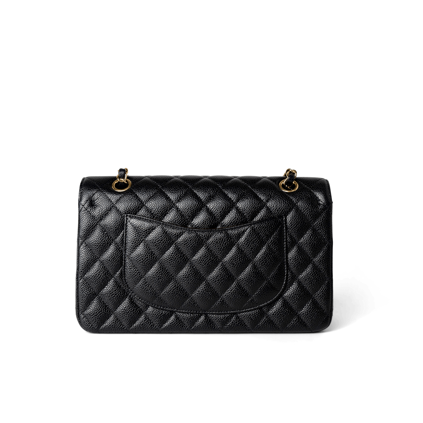 Black Caviar Quilted Classic Flap Medium Gold Hardware