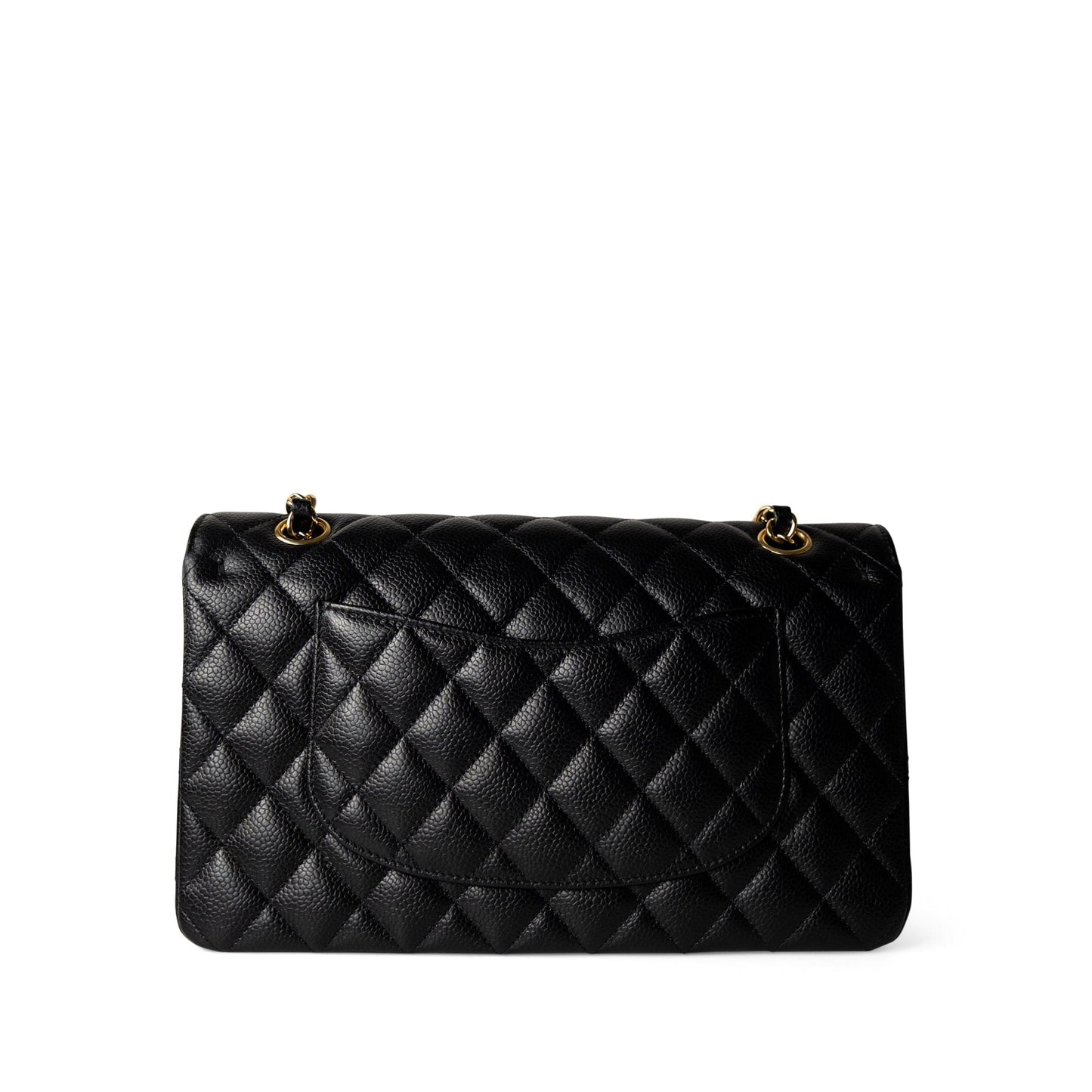 Black Caviar Quilted Classic Flap Medium Gold Hardware