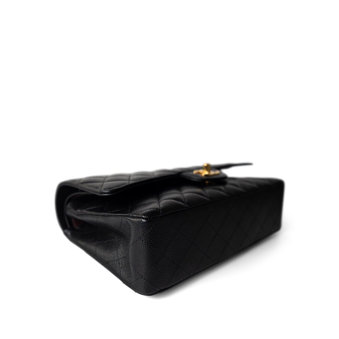 Black Caviar Quilted Classic Flap Medium Gold Hardware