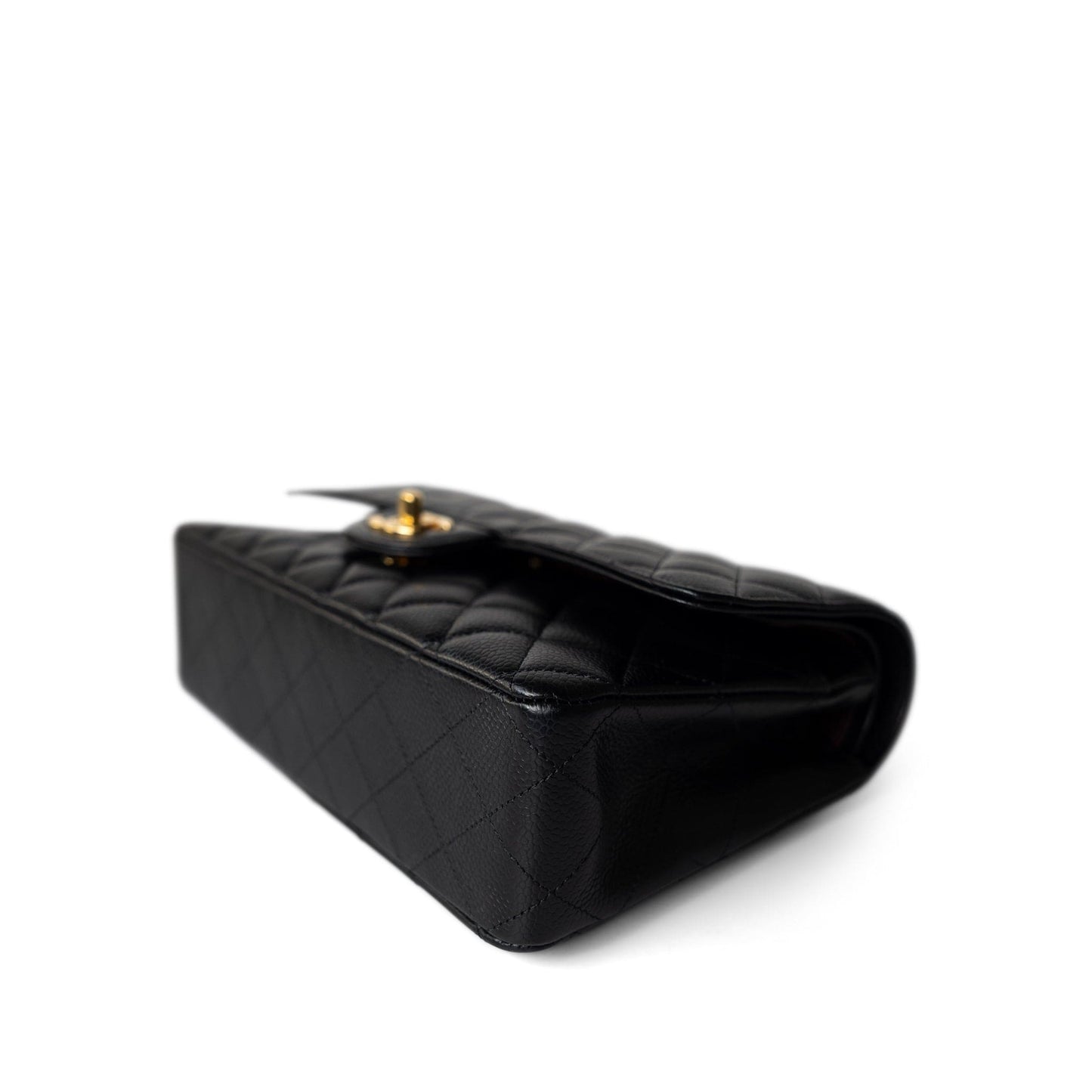 Black Caviar Quilted Classic Flap Medium Gold Hardware