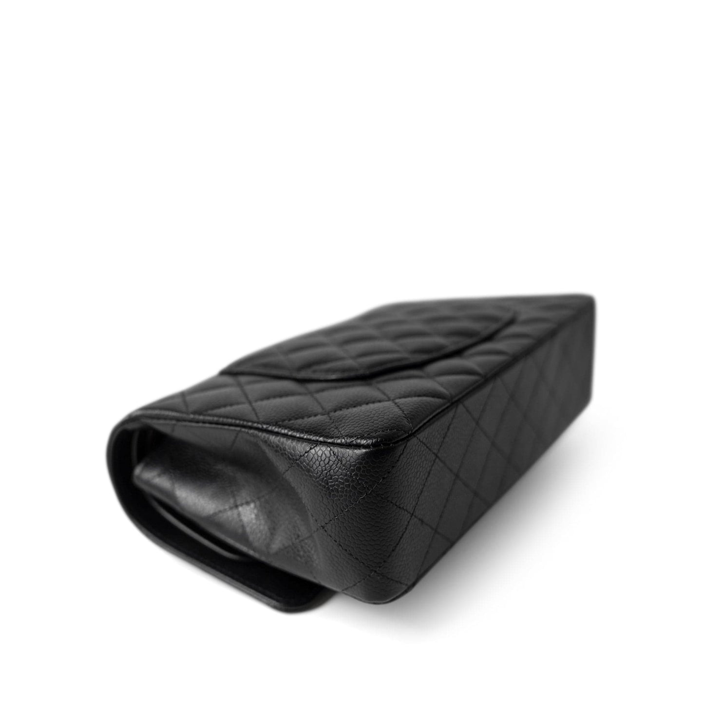 Black Caviar Quilted Classic Flap Medium Silver Hardware